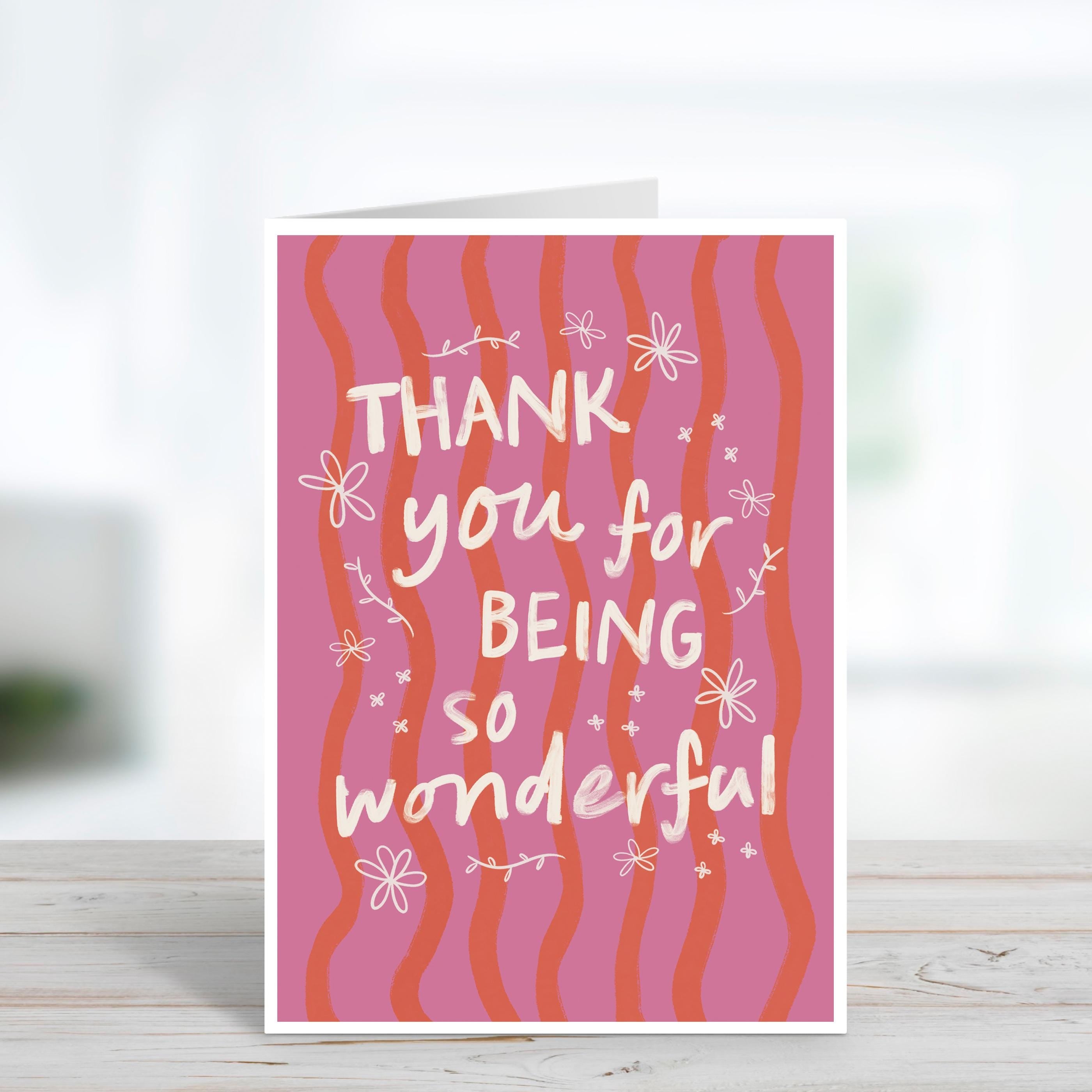 So Wonderful Floral Thank You Card - Teacher Thank You Card - Teaching Assistant Card