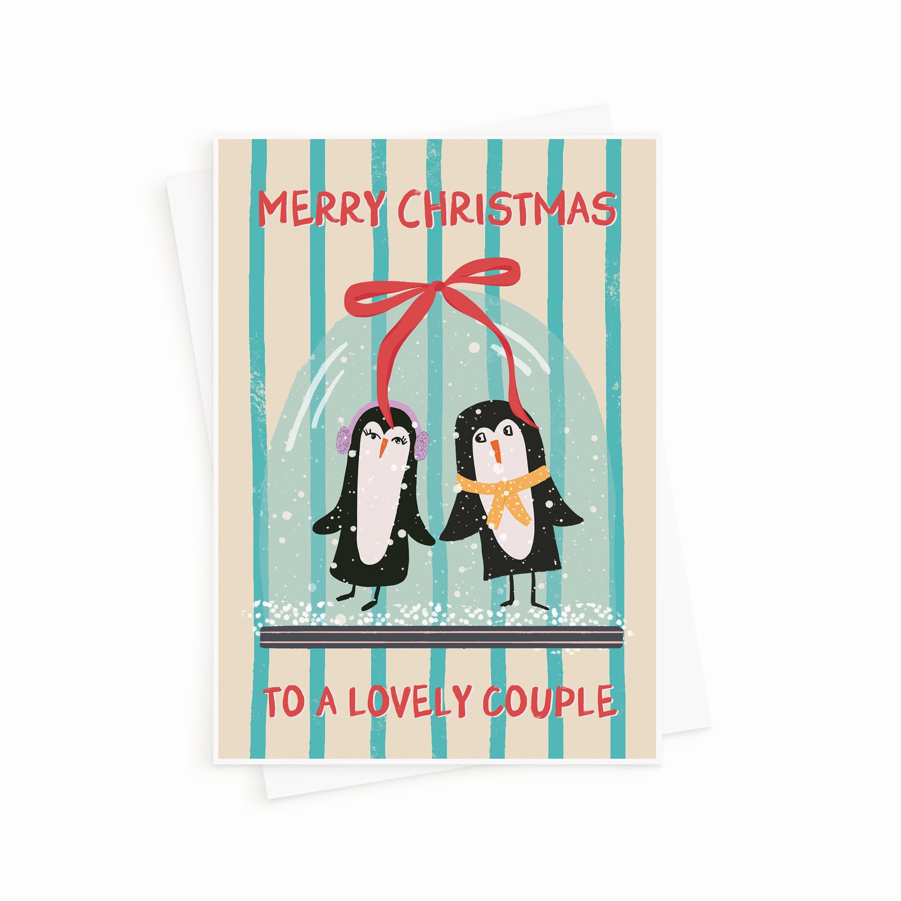 Cute Penguin Christmas Card For Couples