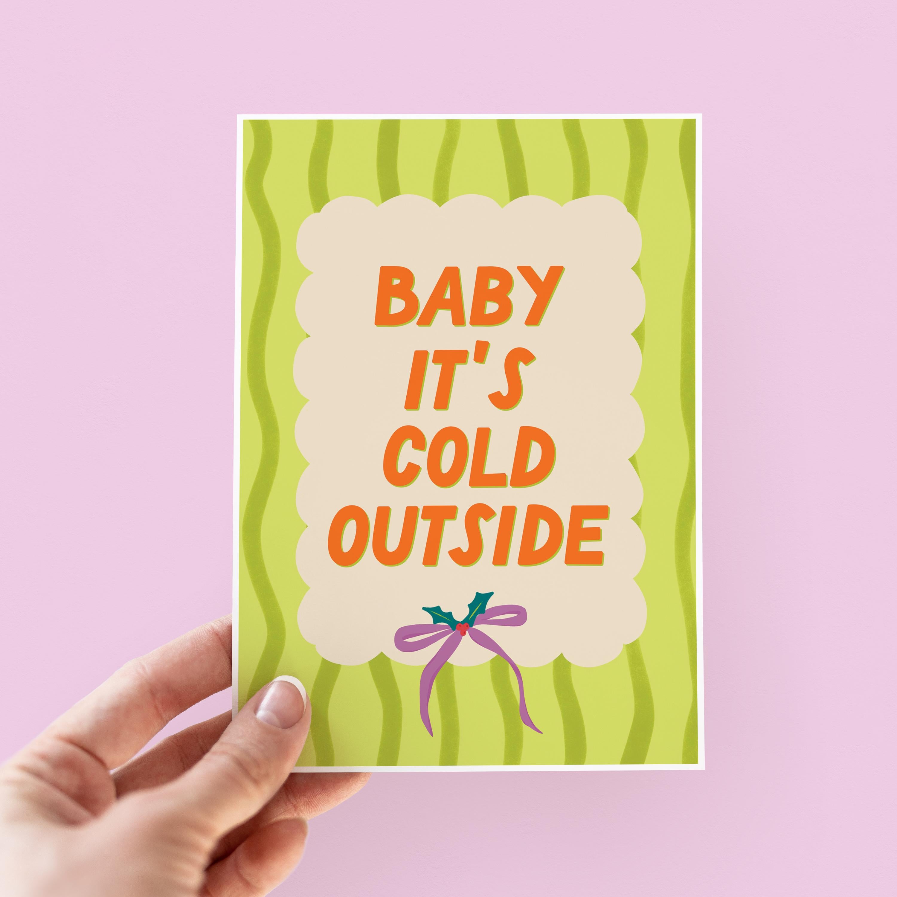 Baby It's Cold Outside Retro Vibes Christmas Card