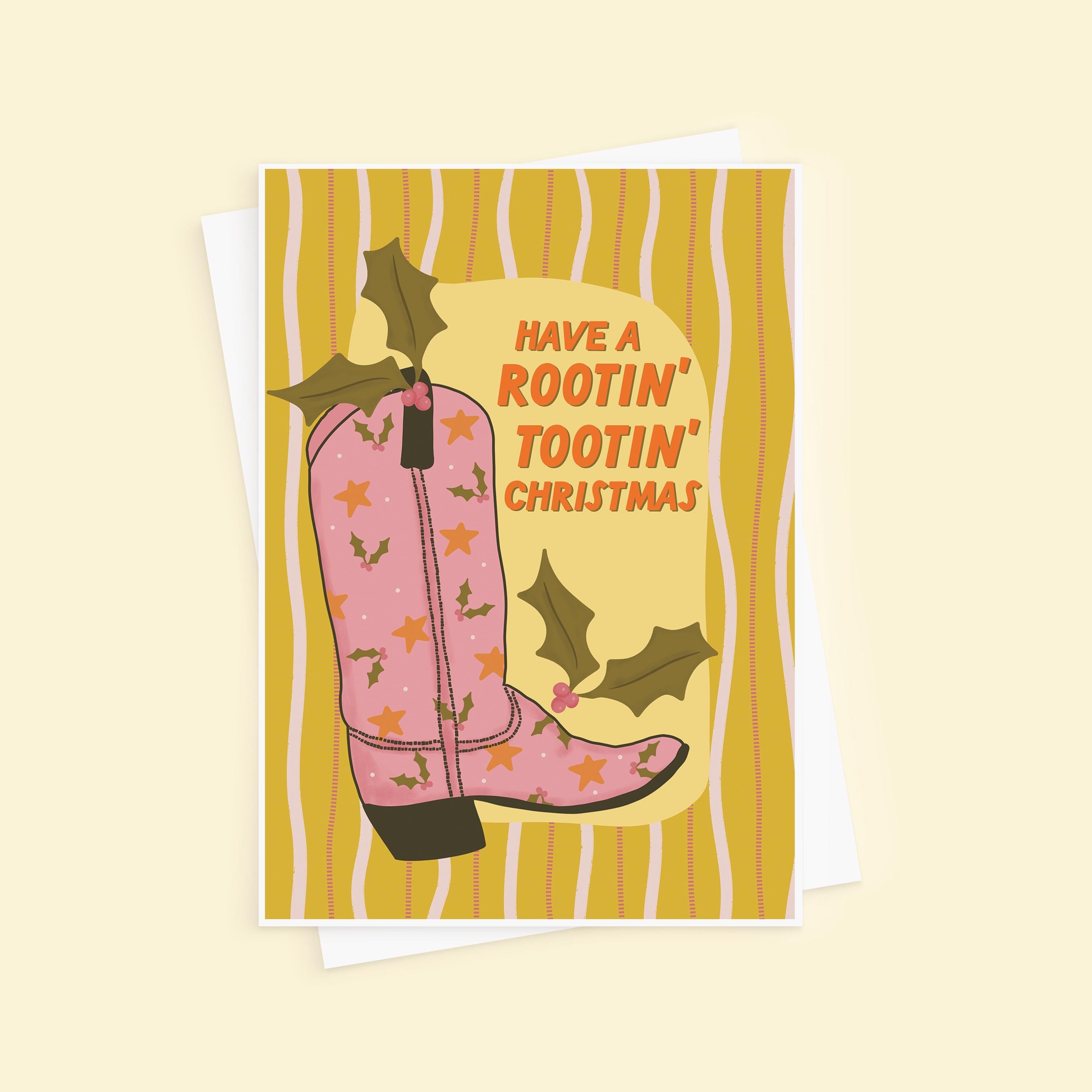 Rootin' Tootin' Country Cowboy Christmas card