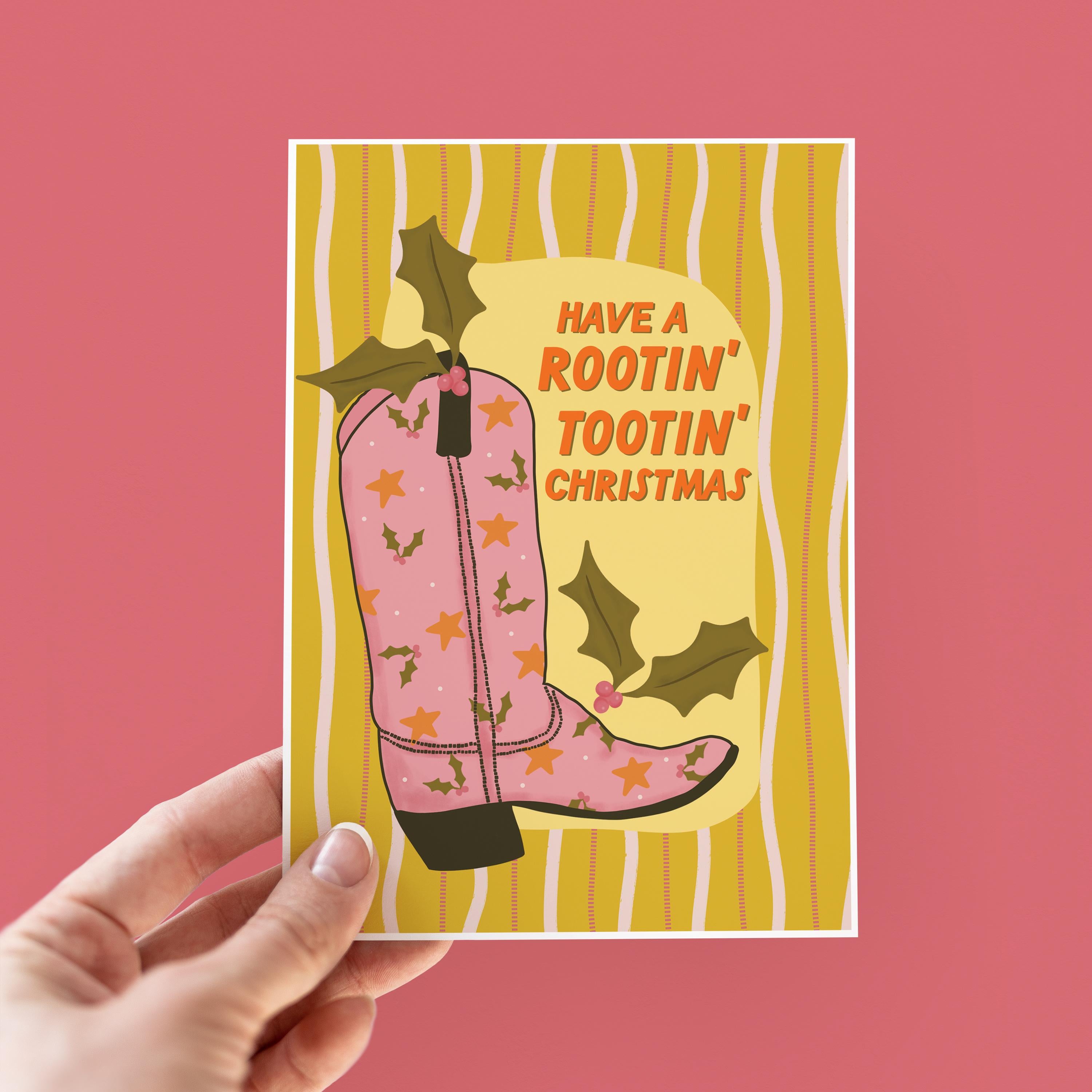 Rootin' Tootin' Country Cowboy Christmas card