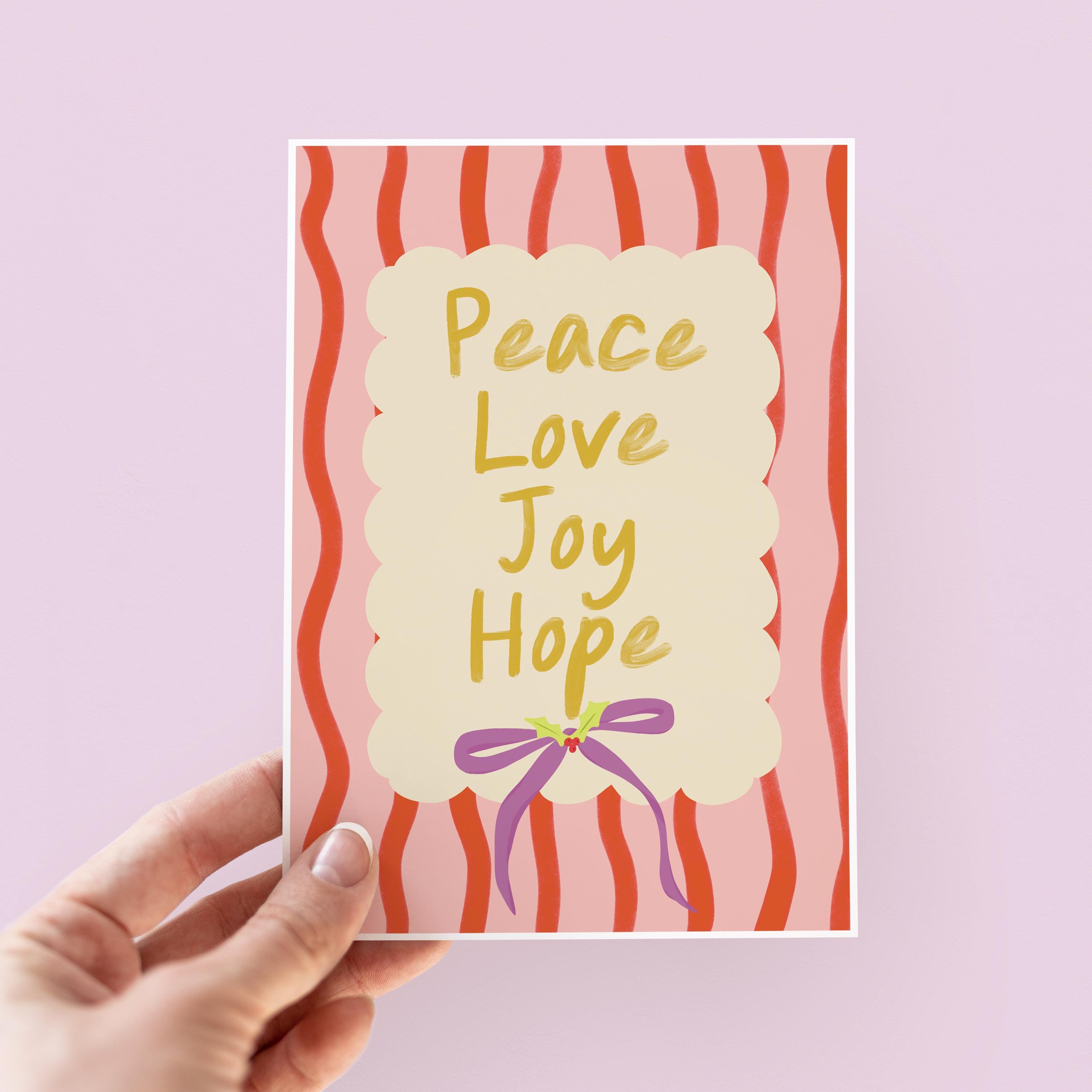 Peace, Love, Joy, Hope Christmas card