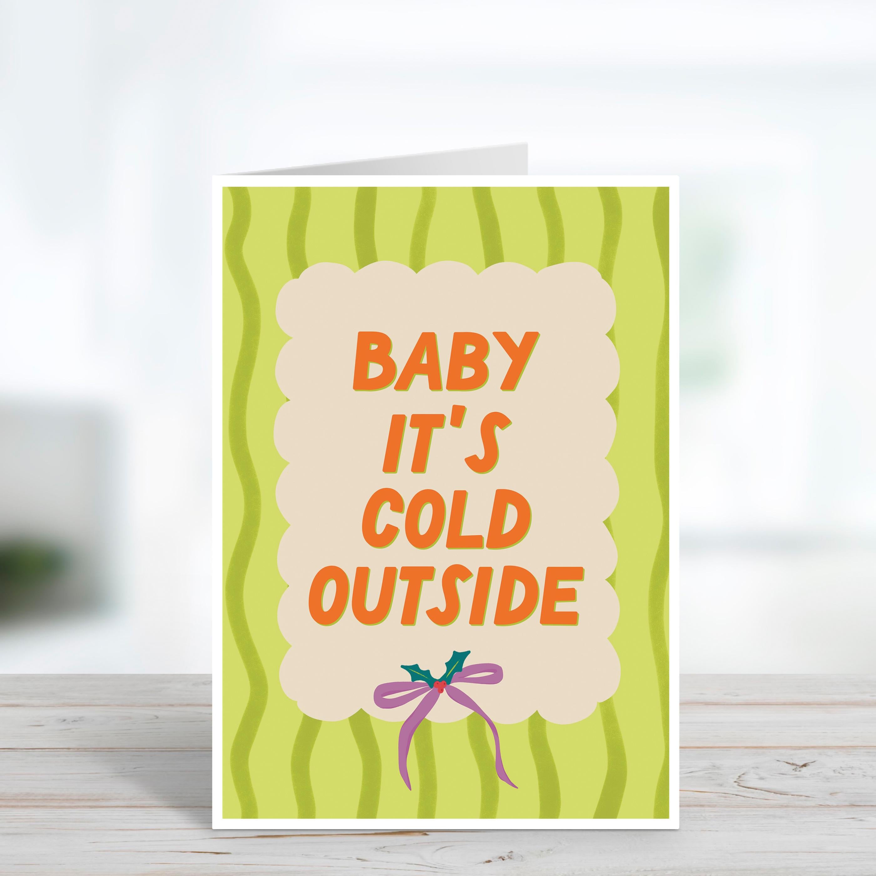 Baby It's Cold Outside Retro Vibes Christmas Card
