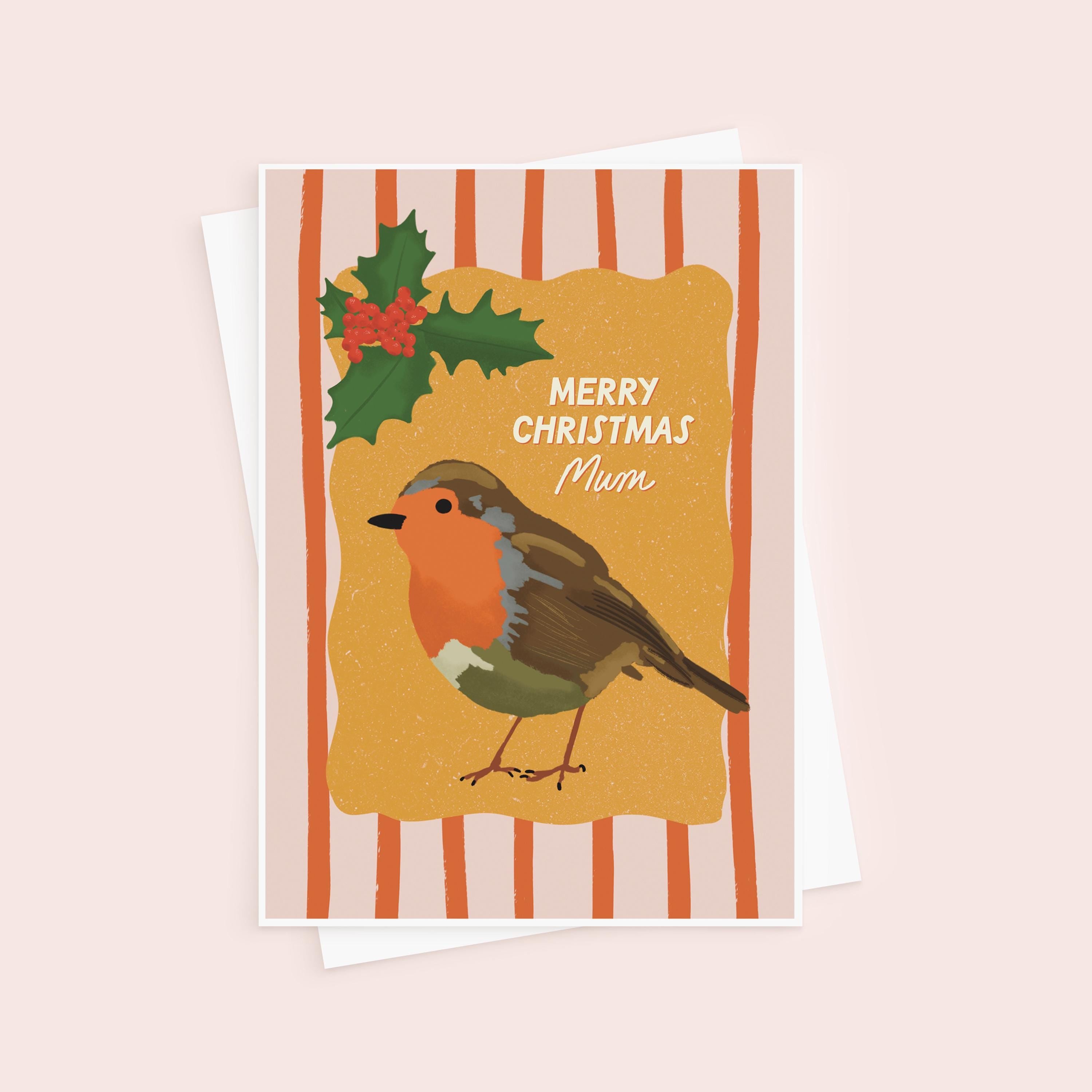 Cute Robin Christmas Card For Mum