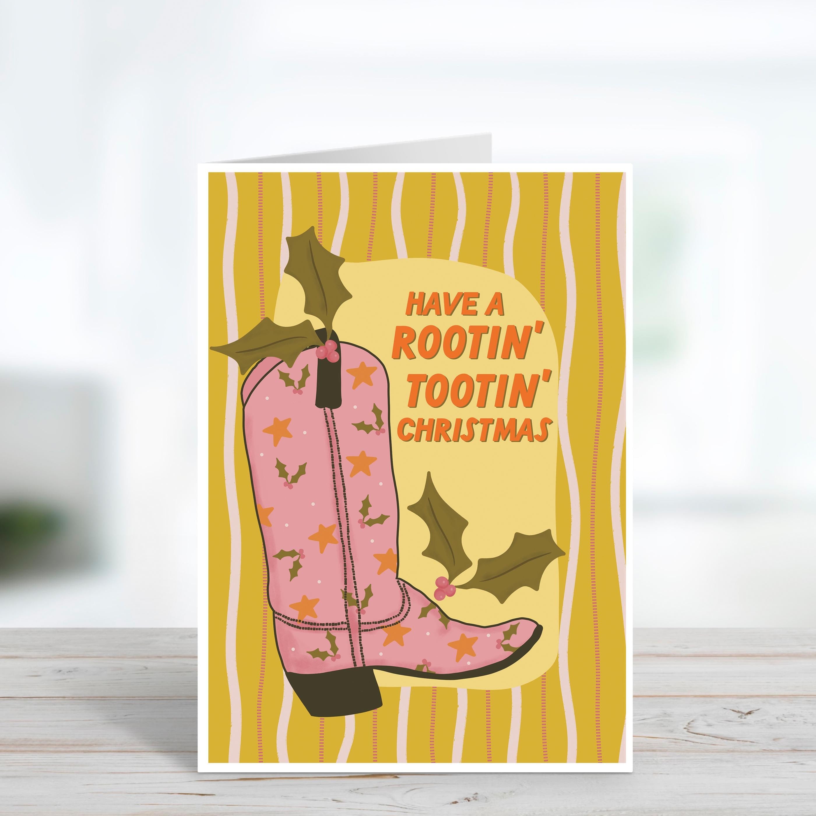 Rootin' Tootin' Country Cowboy Christmas card