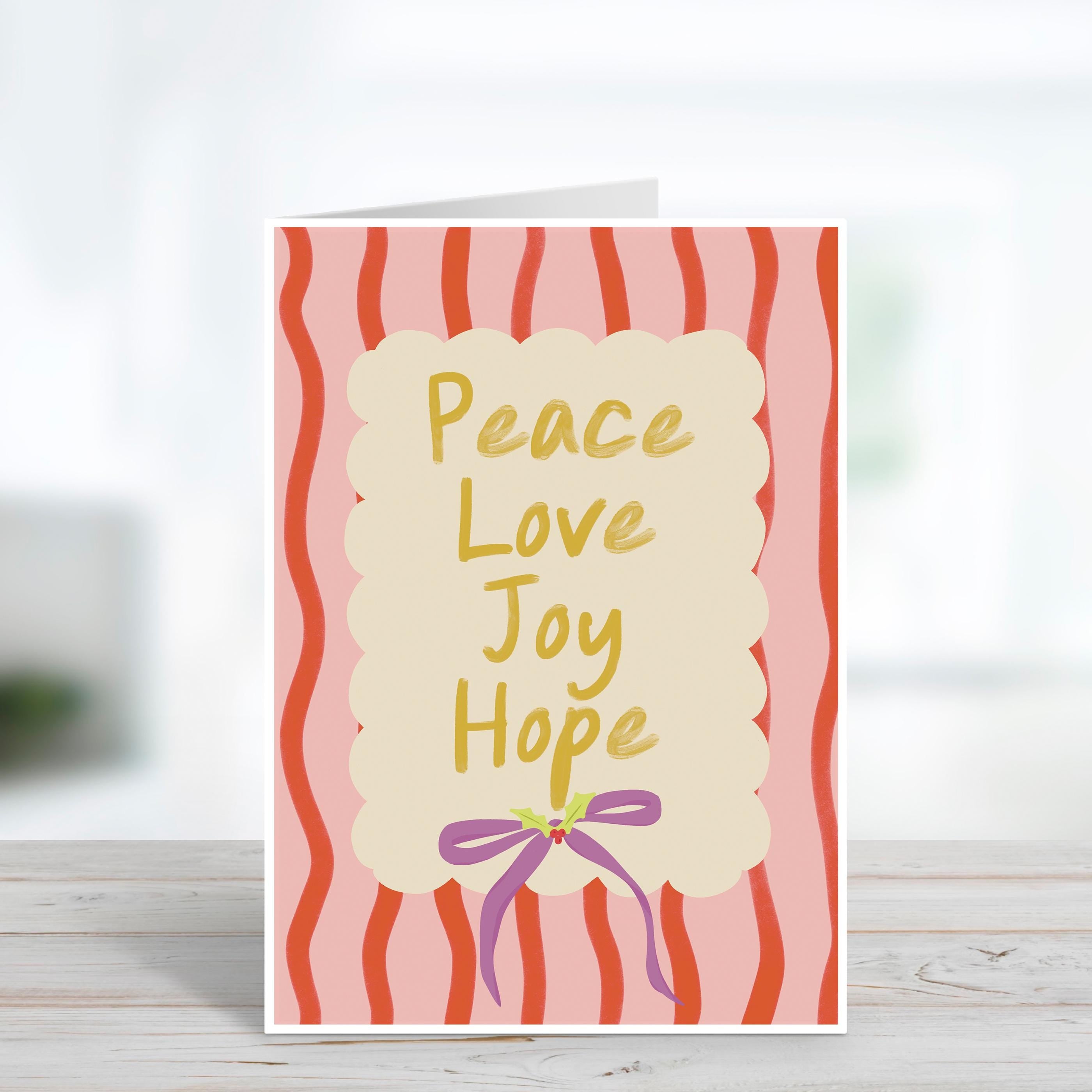 Peace, Love, Joy, Hope Christmas card