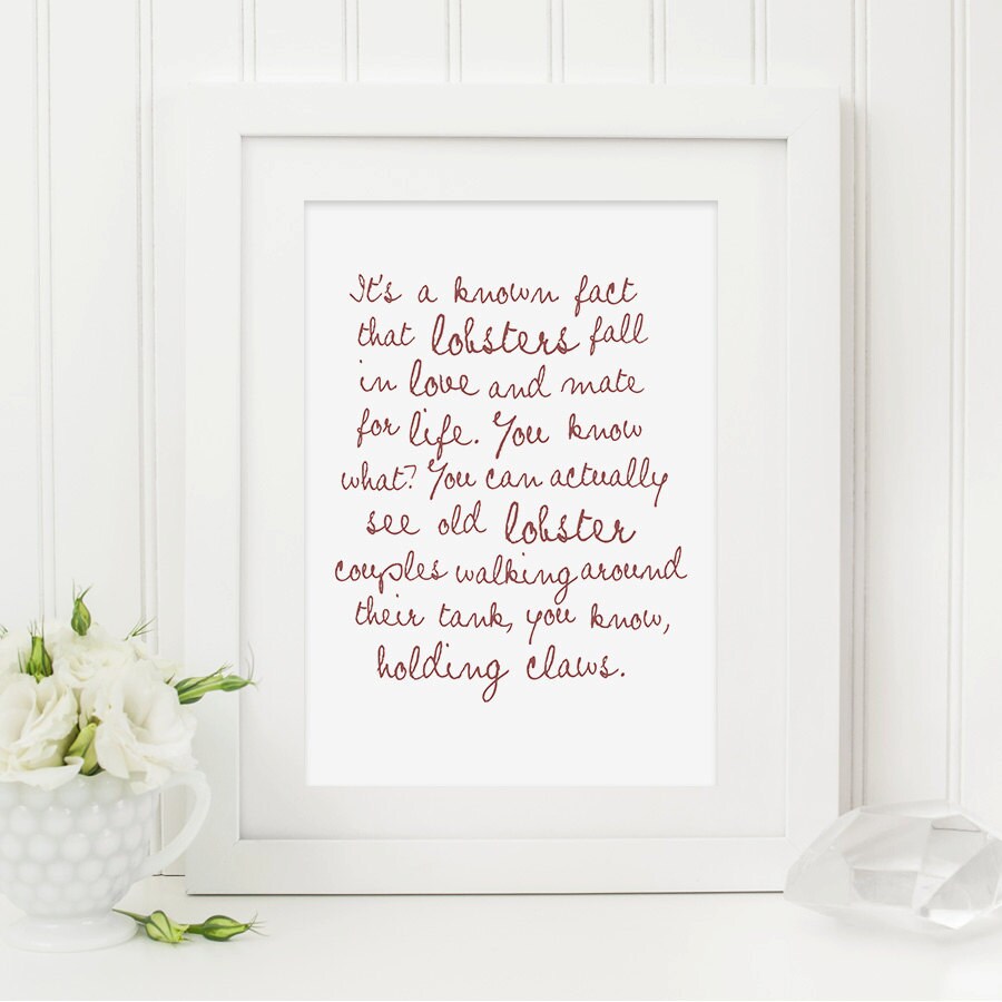 Lobster Quote Typography Print