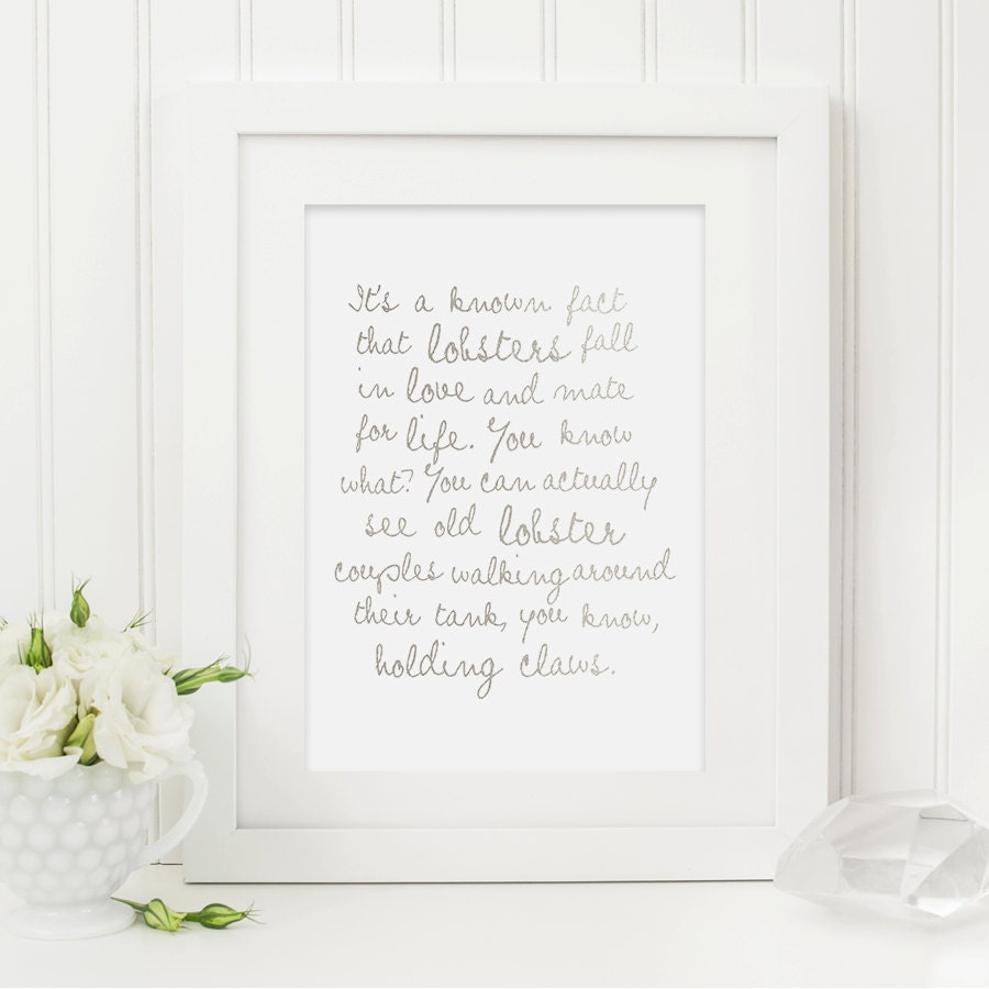 Lobster Quote Typography Print