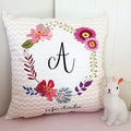 Floral Monogram Cushion - New Baby Gift - New Baby Cushion - Personalised Cushion - Nursery Cushion - Gift for New Parents
