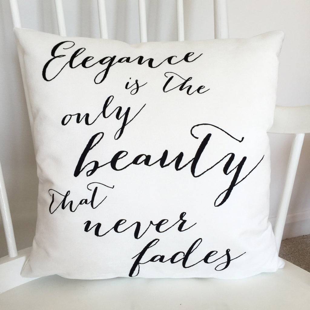 Audrey Hepburn Elegance Quote Cushion
