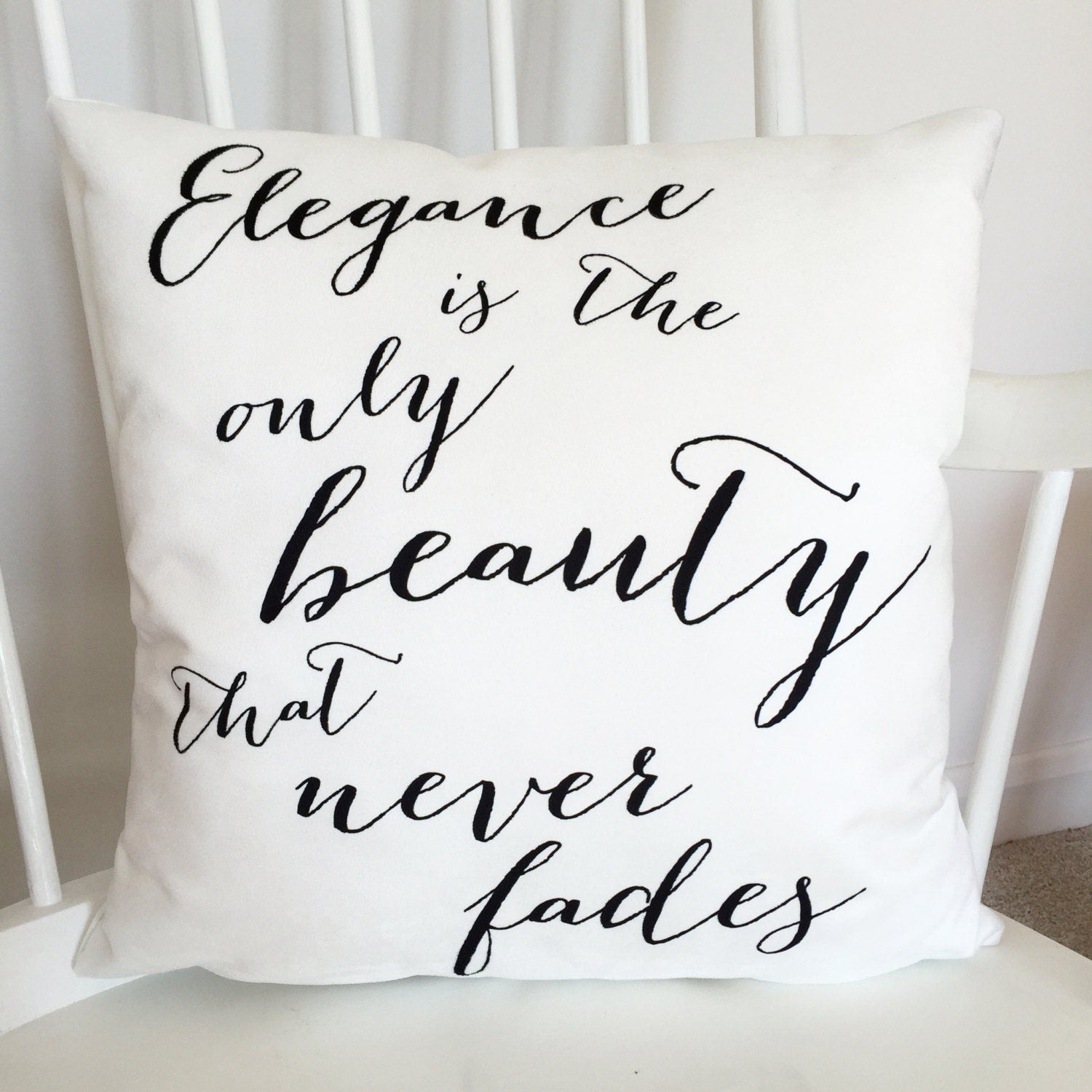 Audrey Hepburn Elegance Quote Cushion