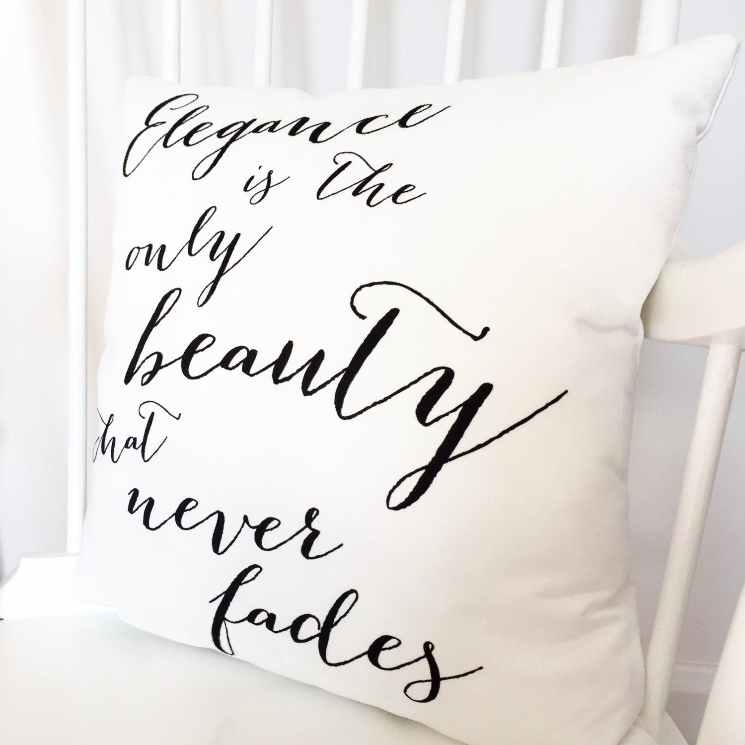 Audrey Hepburn Elegance Quote Cushion