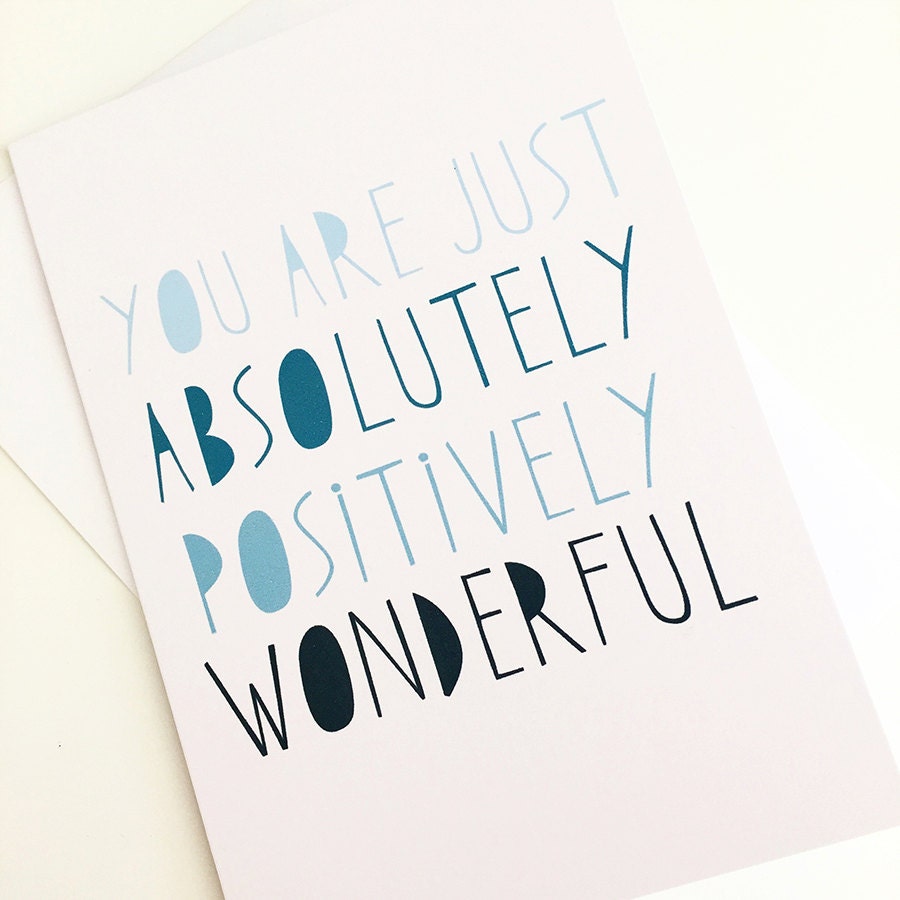 Congratulations Card - Positively Wonderful - Good News Card - Well Done Card