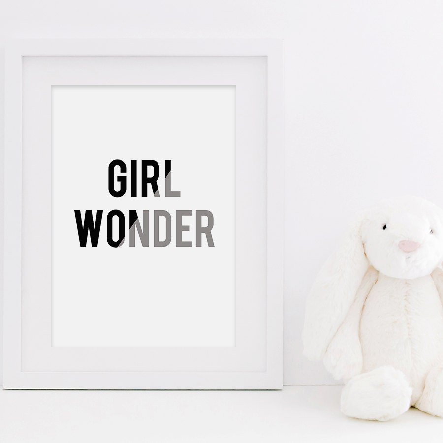 Girl Wonder Print - Kids Bedroom Print - Girls Bedroom Print - Baby Girl Gift - Gift for Girl - Print for Girl - Nursery Print