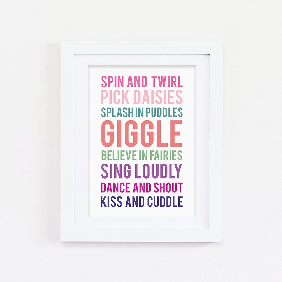 Girls Nursery Subway Print