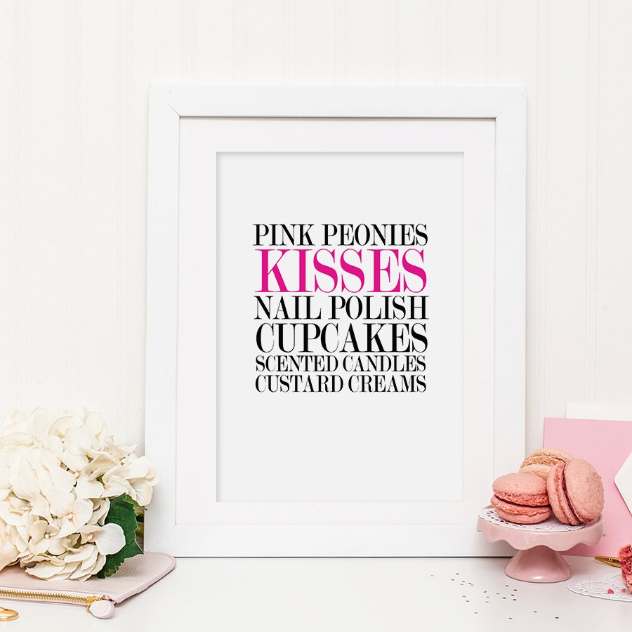 My Favourite Things Print - Personalised Prints - Custom Typography Print - Typography Print - Personalized Print - Favorite Things Print