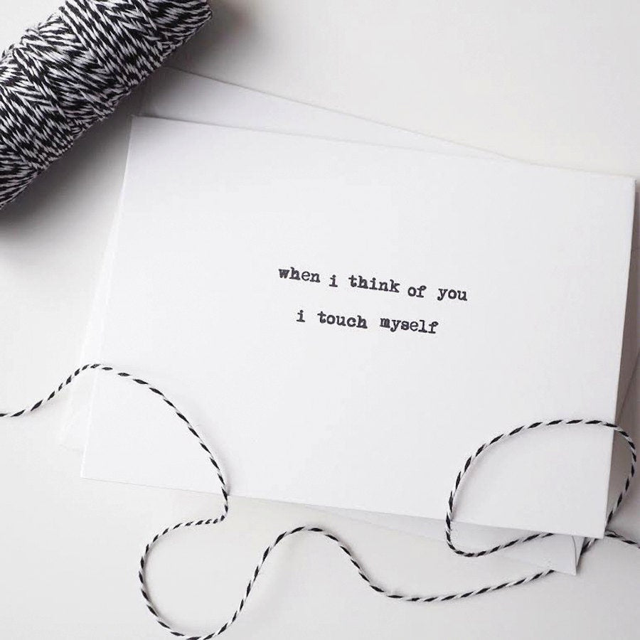 Naughty 'Touch Myself' Valentine's Card - Valentine's Card - Naughty Card - Typography Card - Funny Card - Anniversary Card - Couples Card