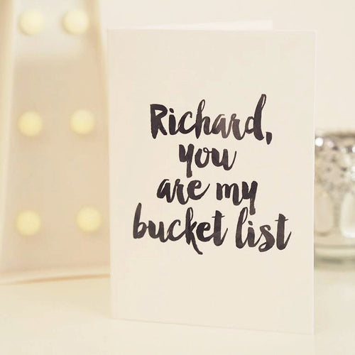 Bucket List Card - Romantic Card - Valentines Card - Anniversary Card - Couples Card - Personalised Card - Personalized Card