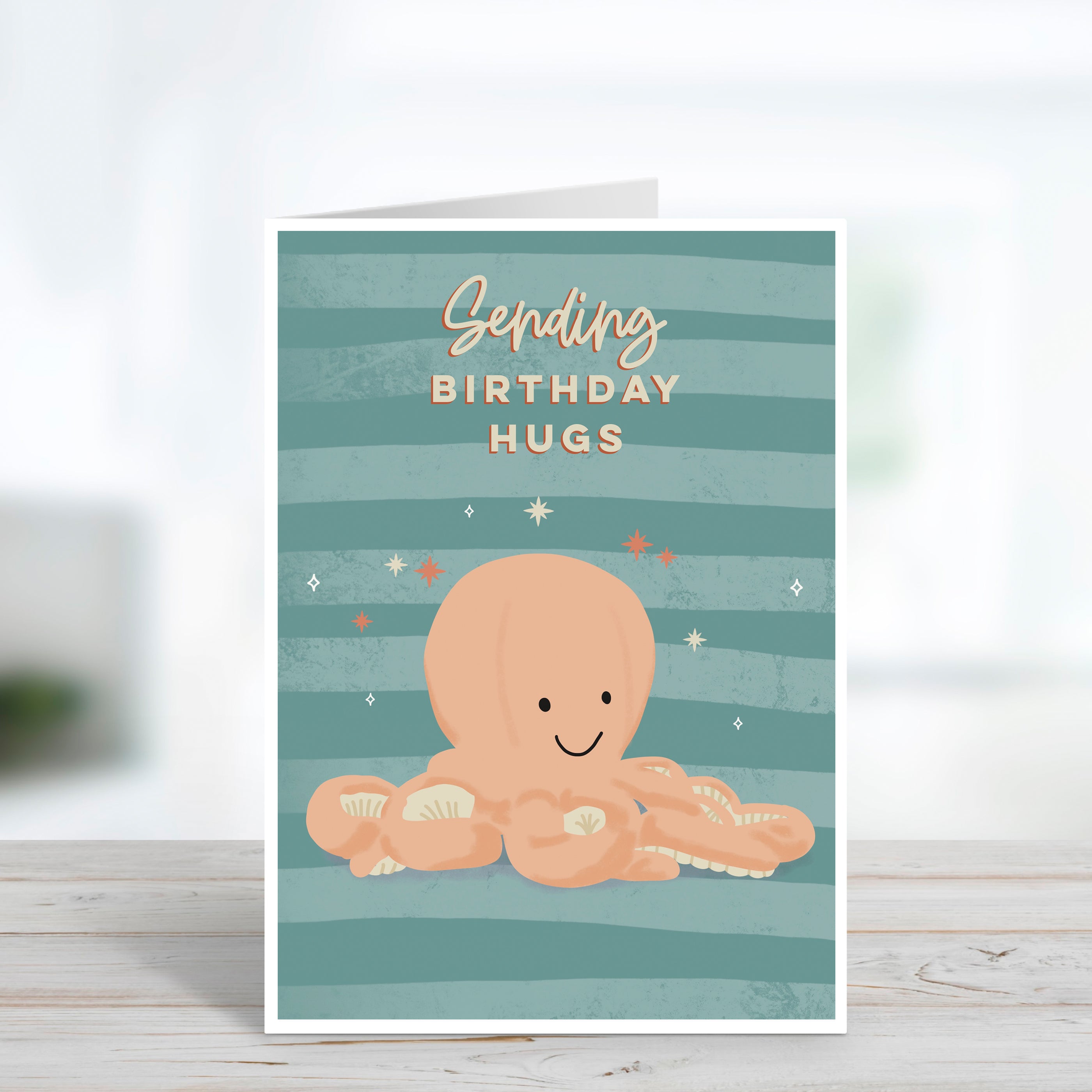 Cute Jellycat Octopus Birthday Card