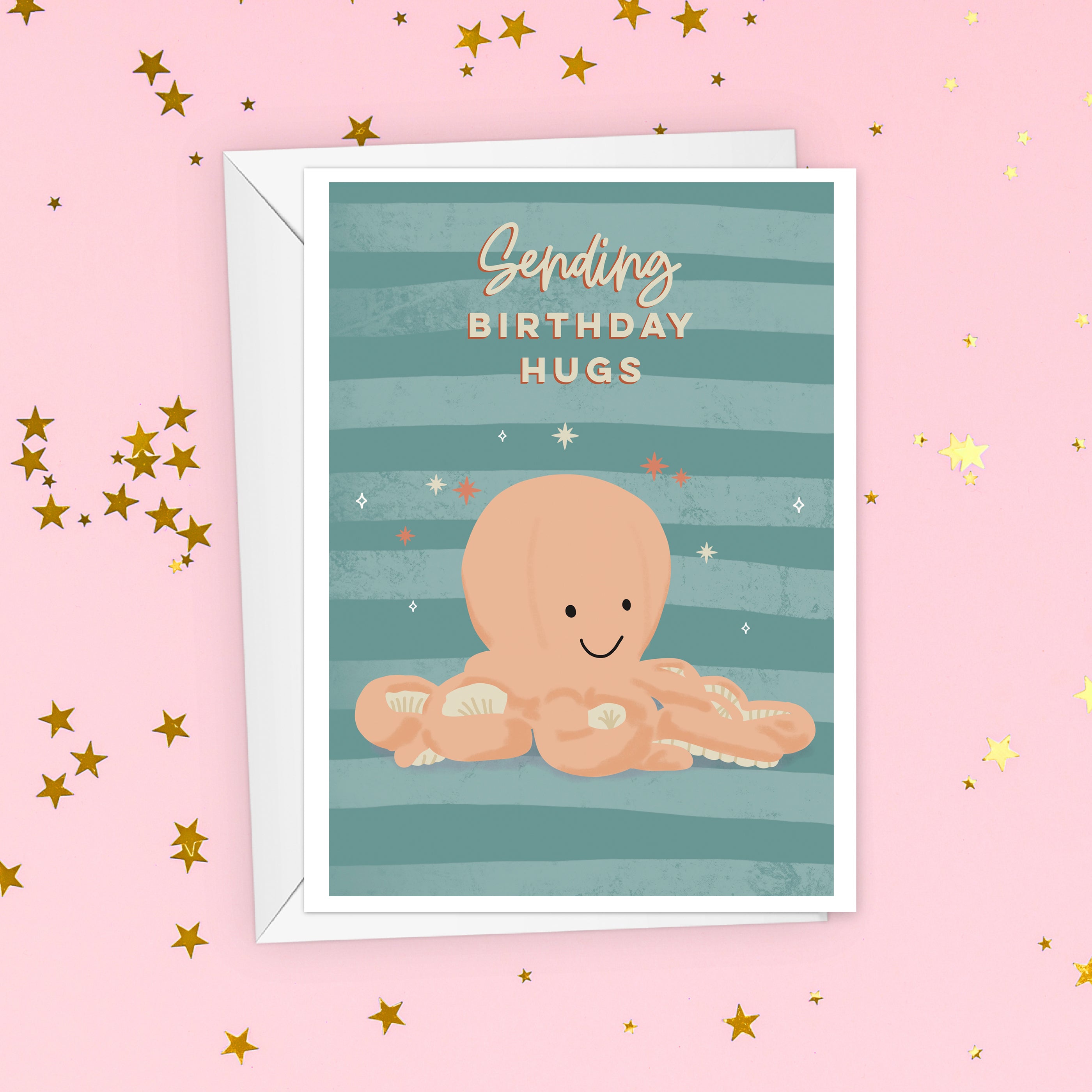 Cute Jellycat Octopus Birthday Card