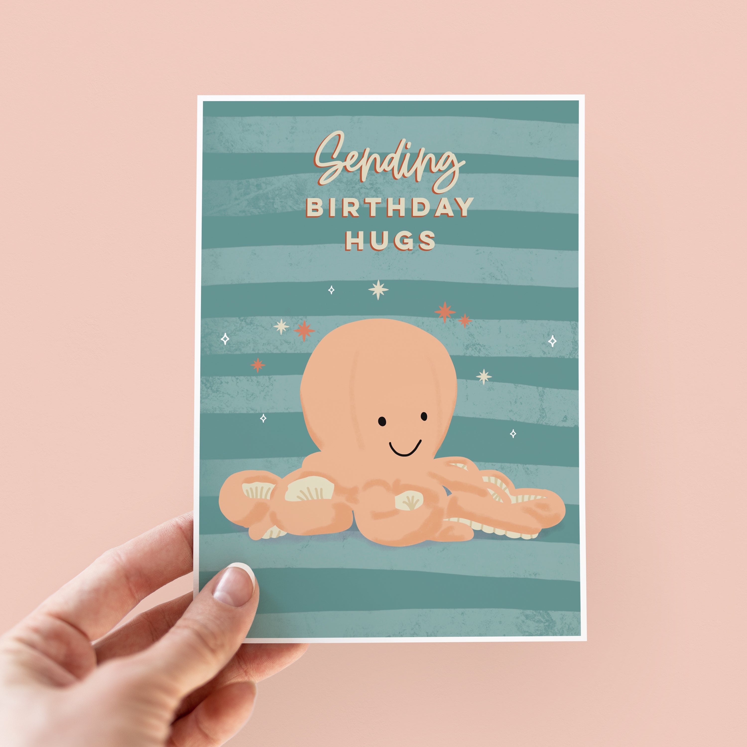 Cute Jellycat Octopus Birthday Card