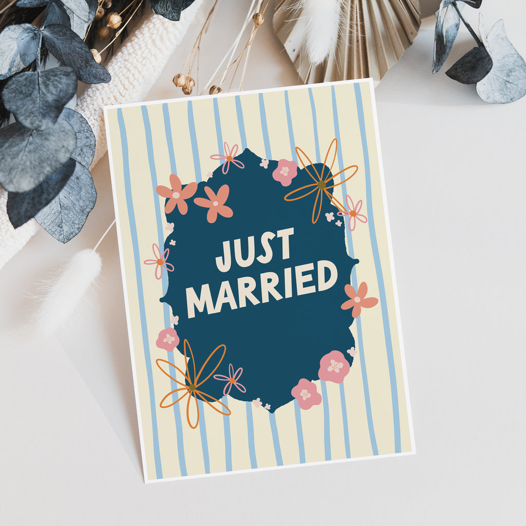 Just Married Wedding Day Card