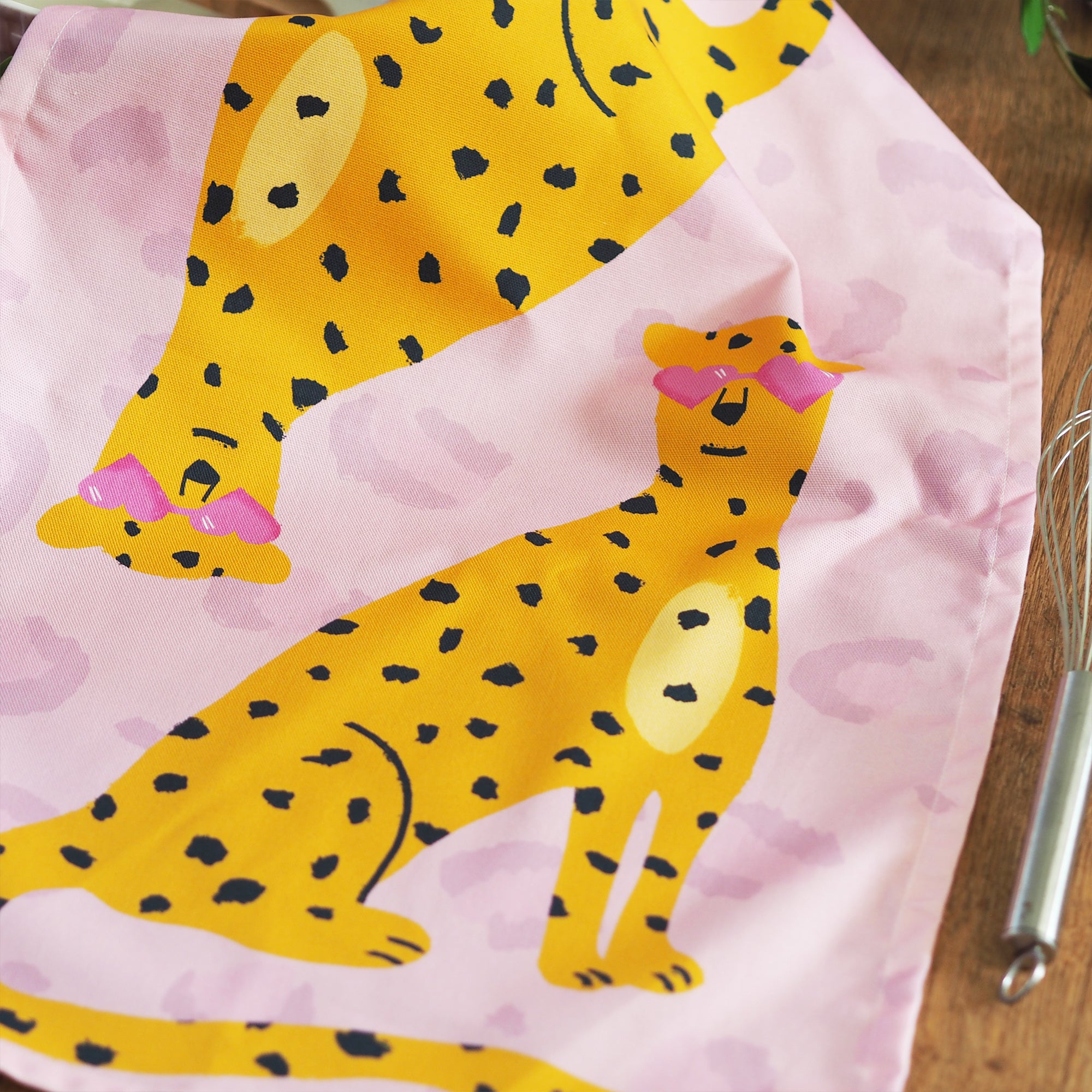 Cool Leopard Pink Tea Towel