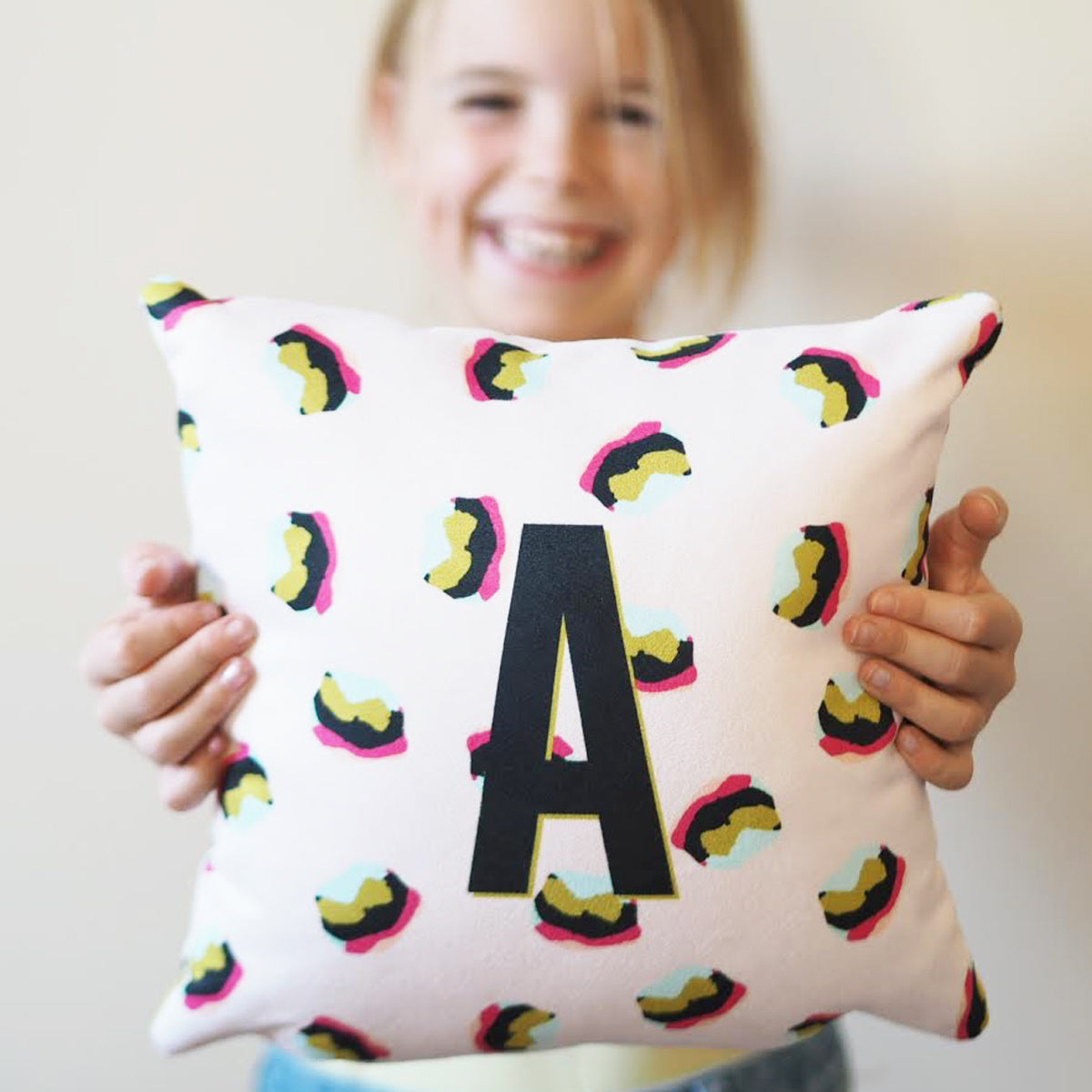 Mini Leopard Print Initial Cushion