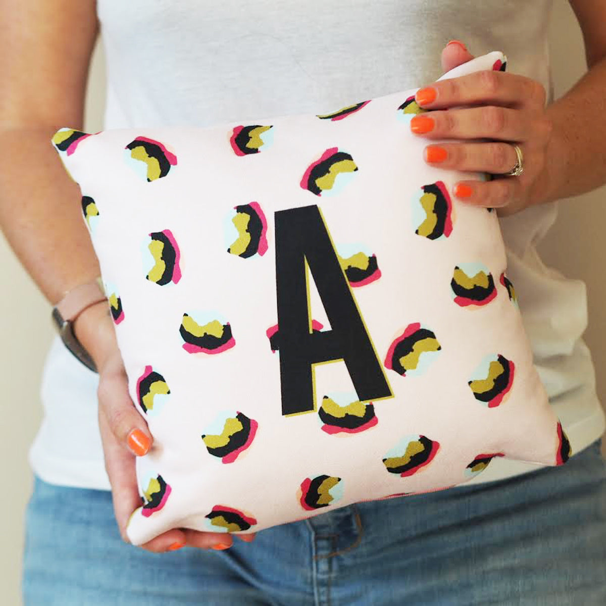 Mini Leopard Print Initial Cushion