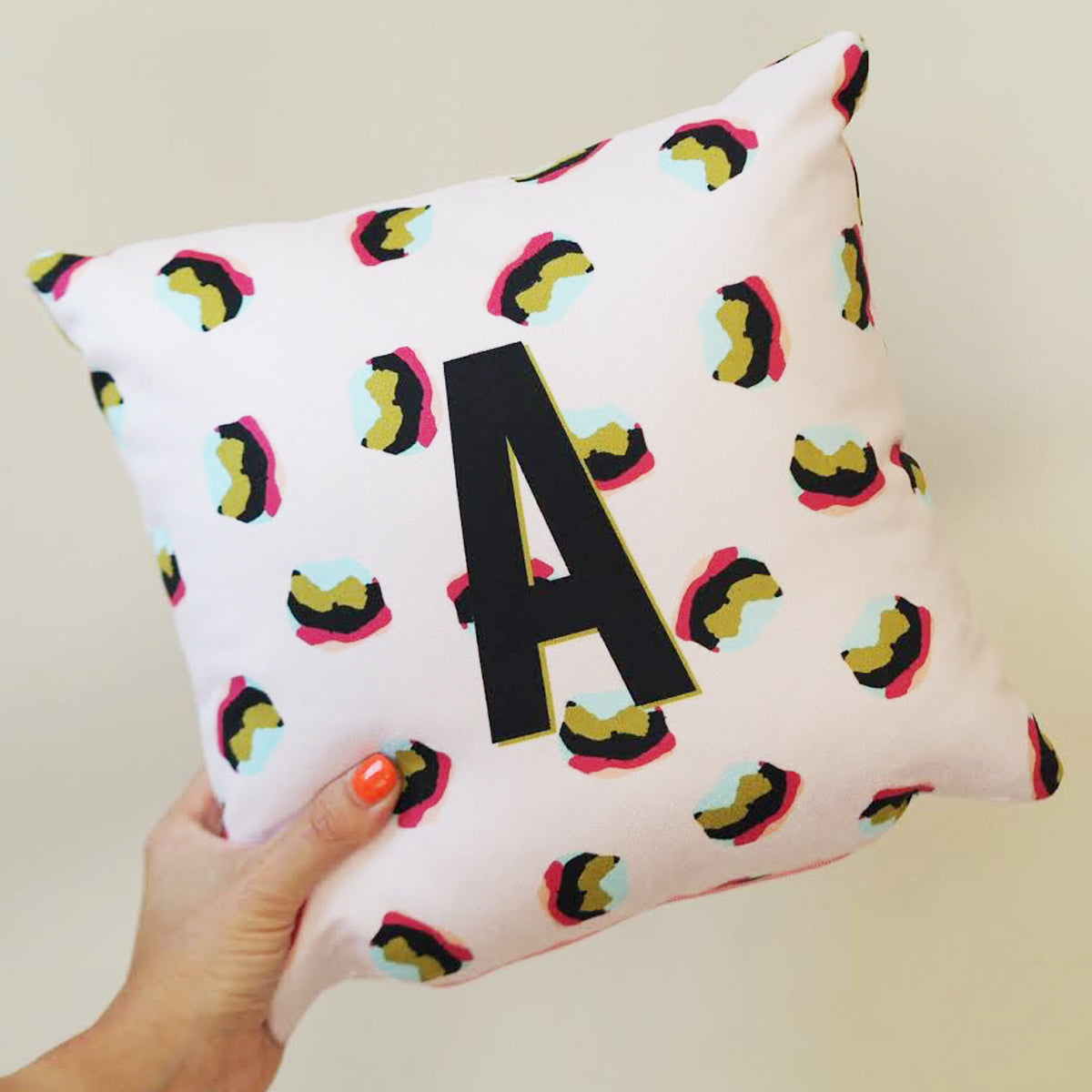 Mini Leopard Print Initial Cushion