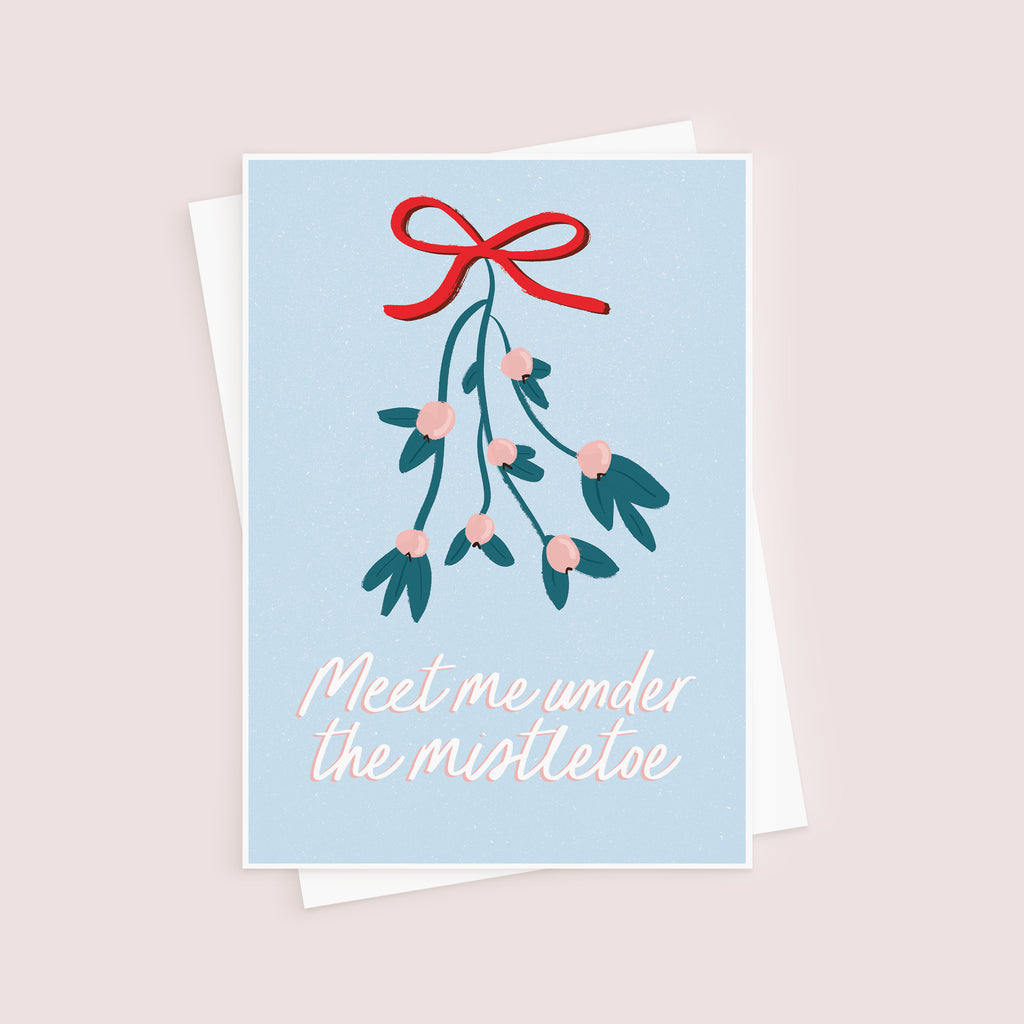 Meet Me Under The Mistletoe Christmas Card