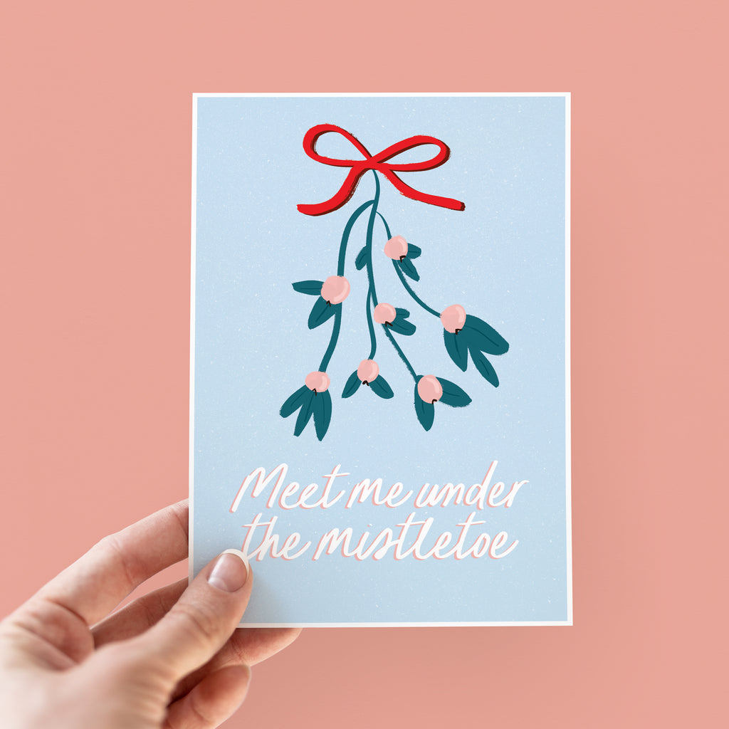 Meet Me Under The Mistletoe Christmas Card