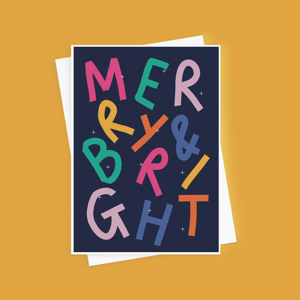 Merry & Bright Colourful Christmas CArd