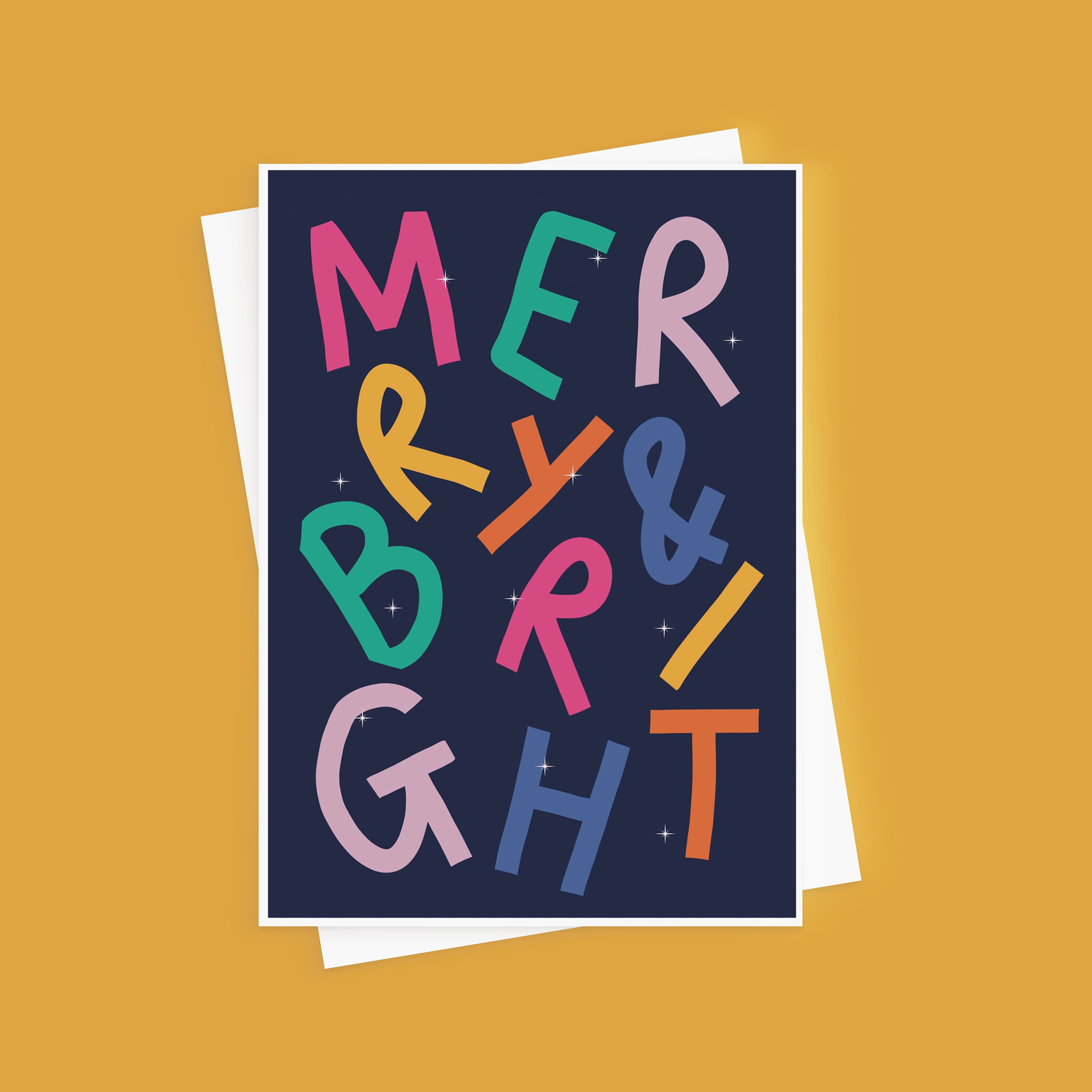 Merry & Bright Colourful Christmas CArd