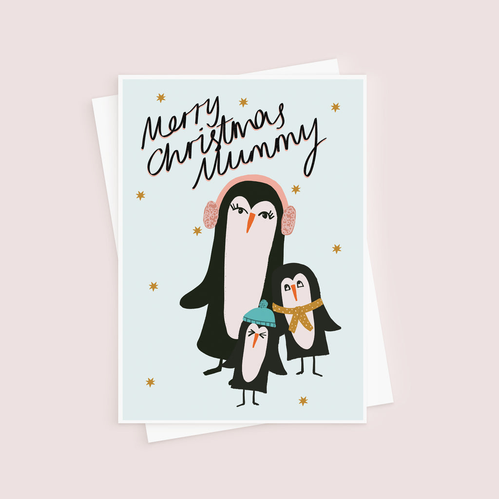 Penguin Christmas Card For Mummy