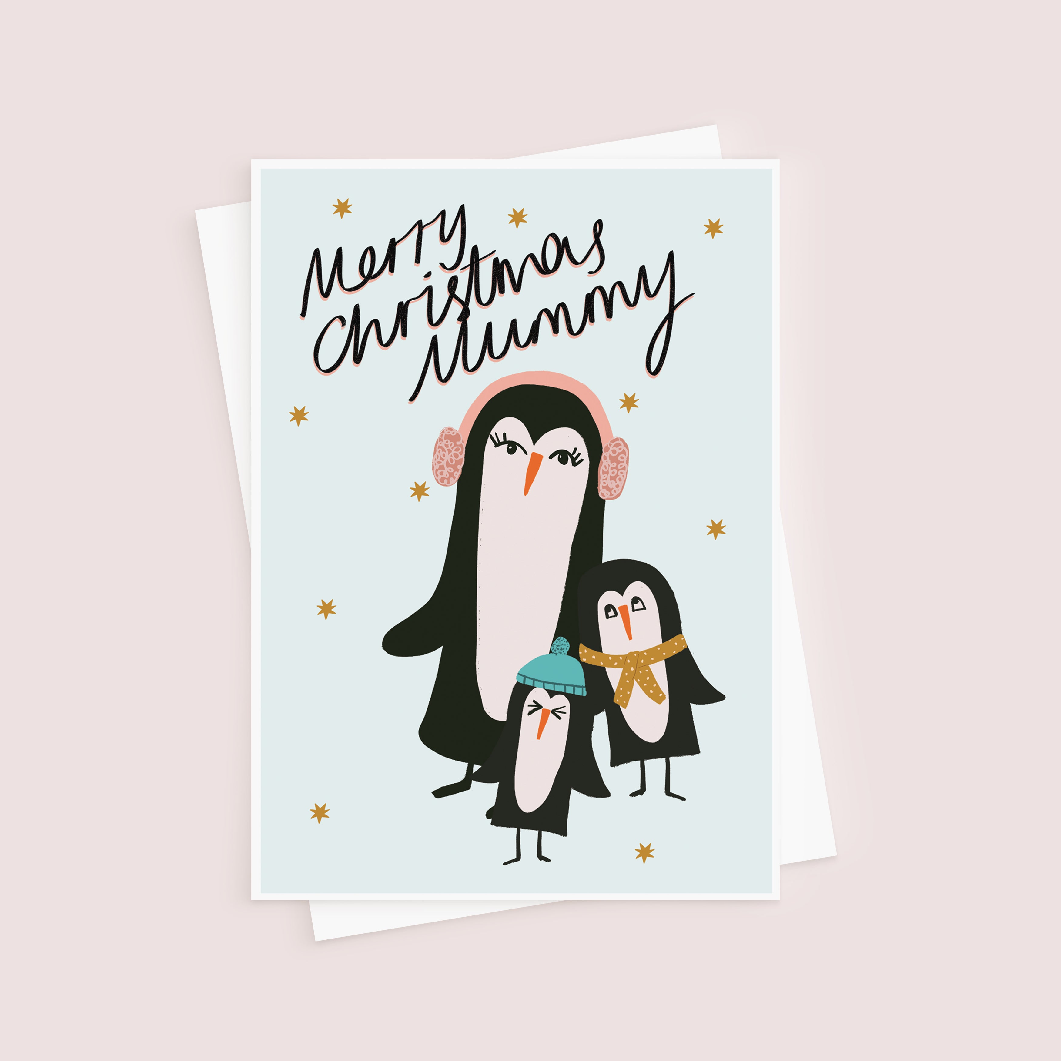 Penguin Christmas Card For Mummy