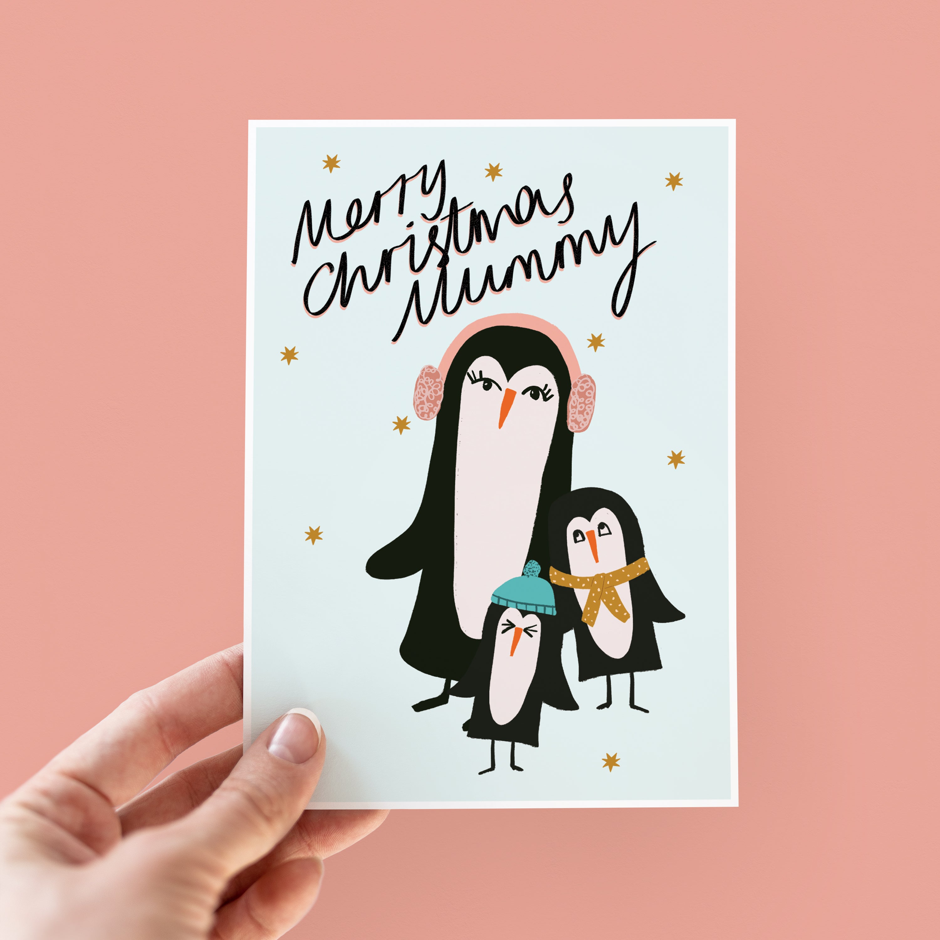 Penguin Christmas Card For Mummy