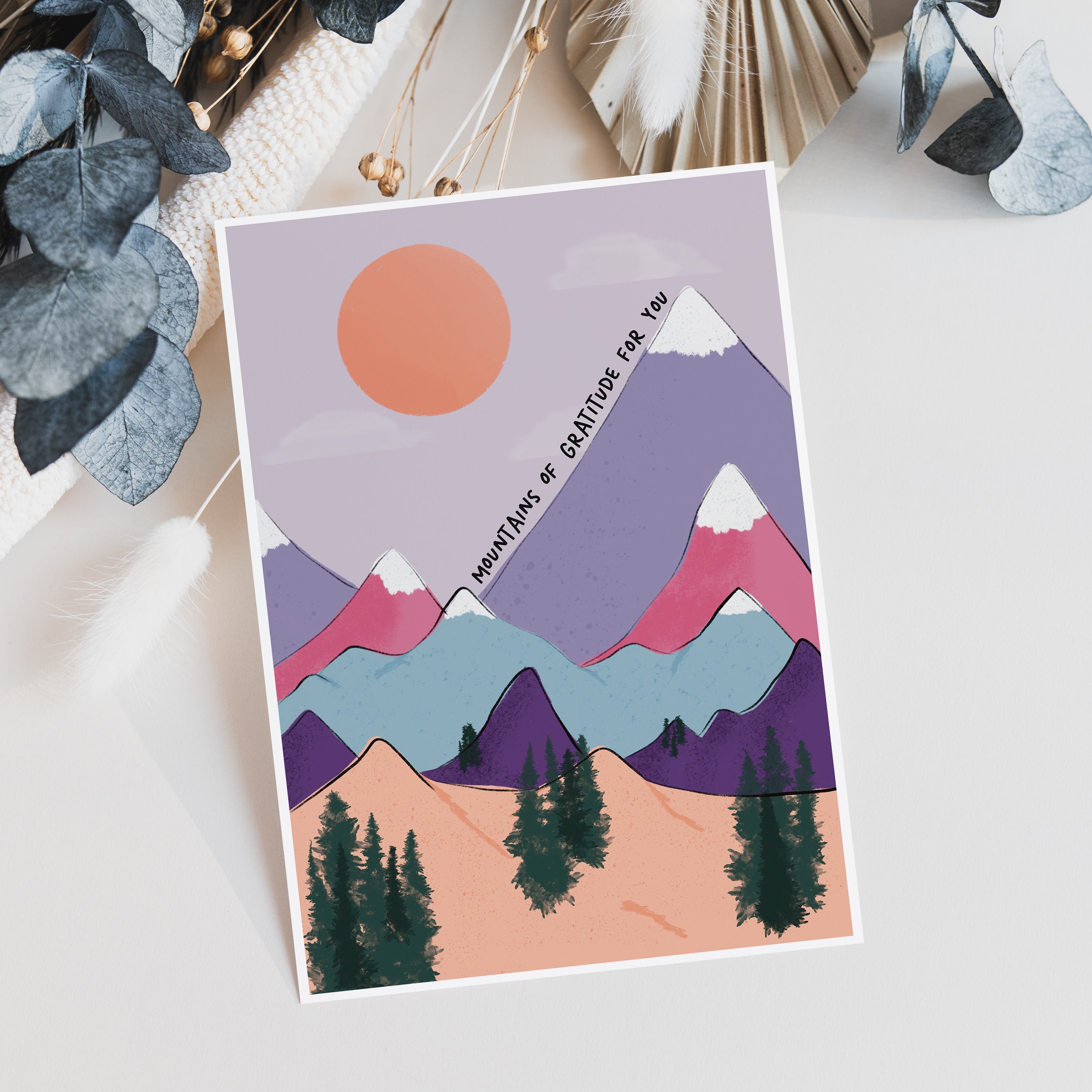Mountains Of Gratitude Thank You Card