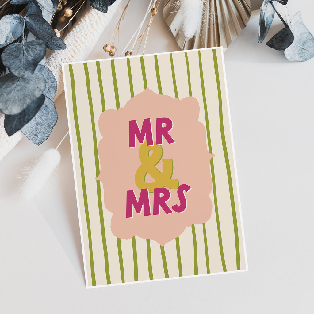 Mr and Mrs Wedding Day Congratulations Card