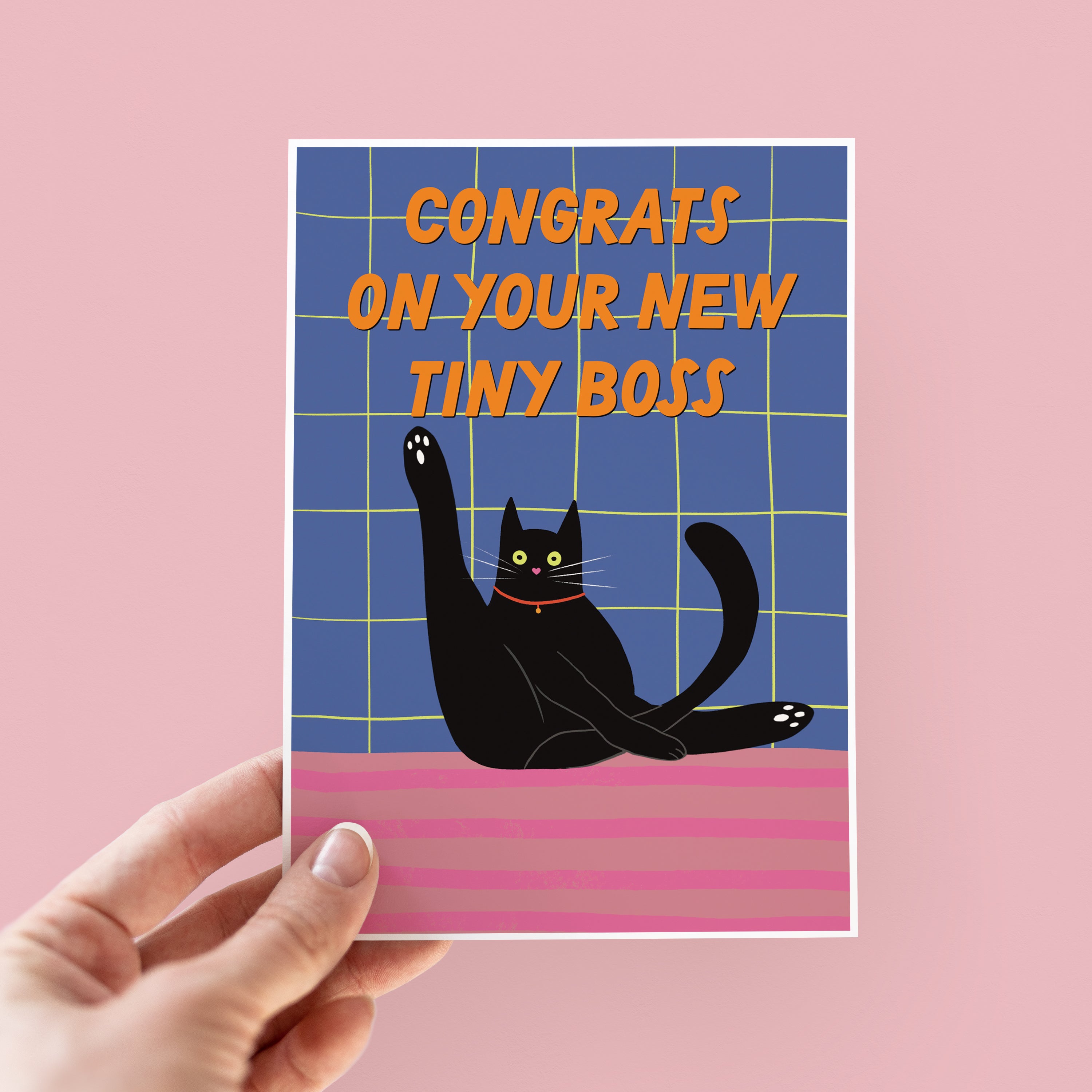 Tiny Boss Funny New Cat Card