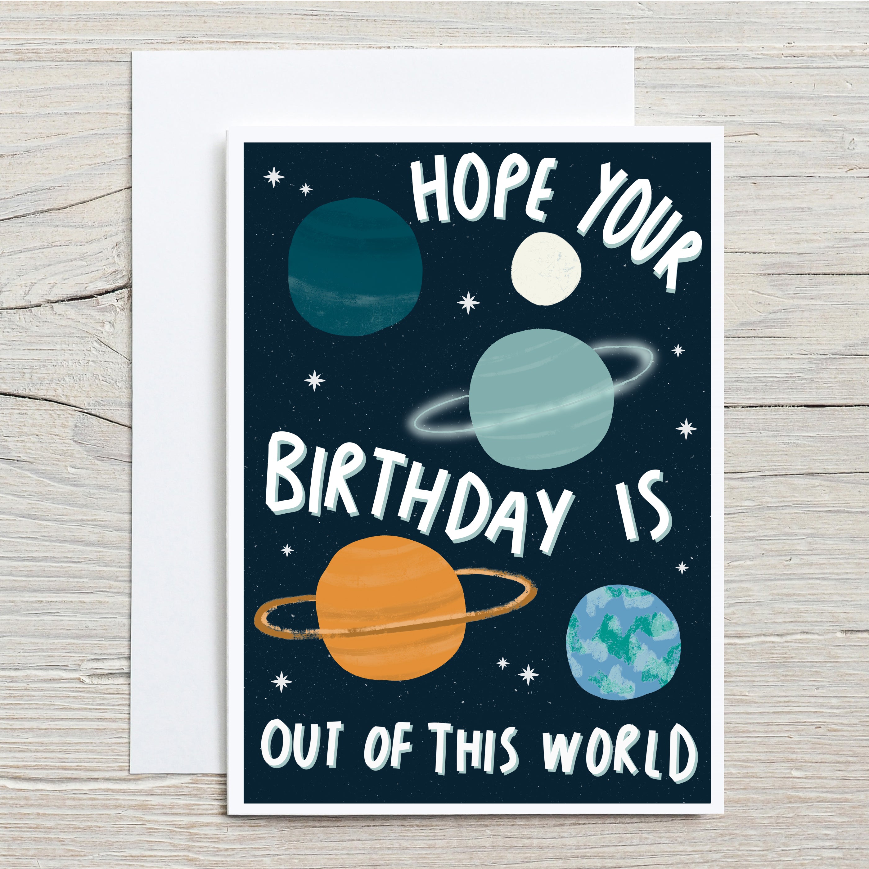 Out Of This World Space Birthday Card