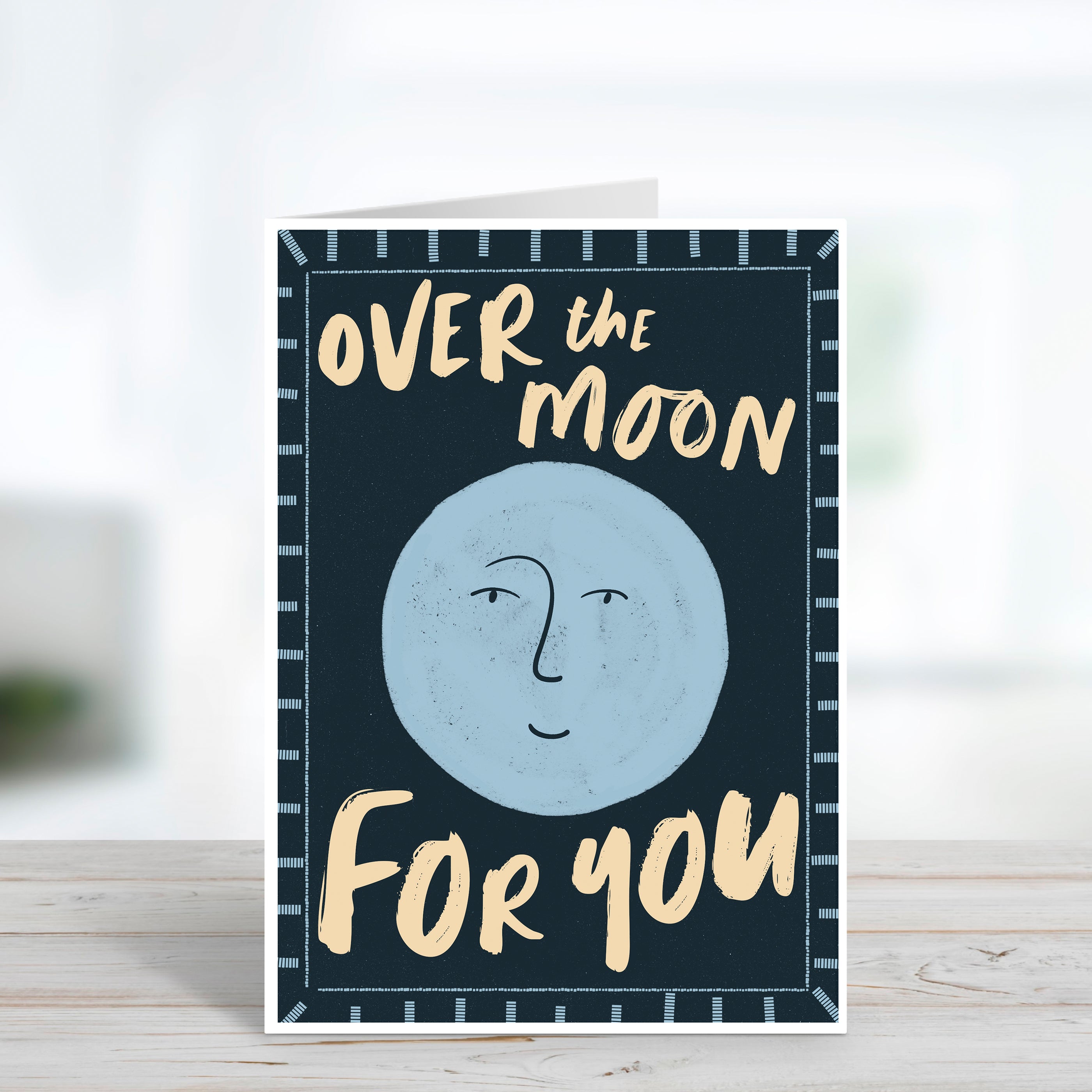 Over The Moon For You Congratulations Card