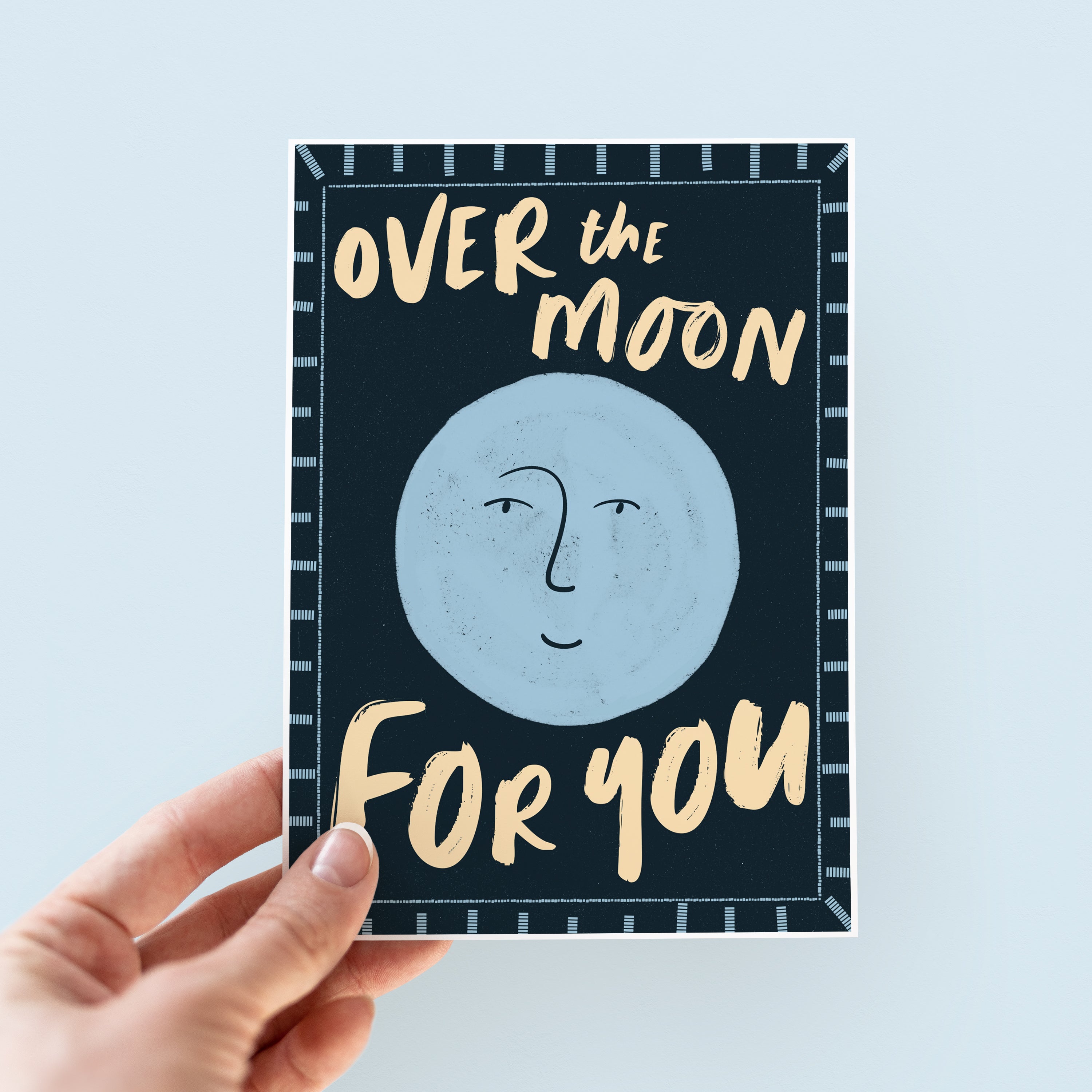 Over The Moon For You Congratulations Card