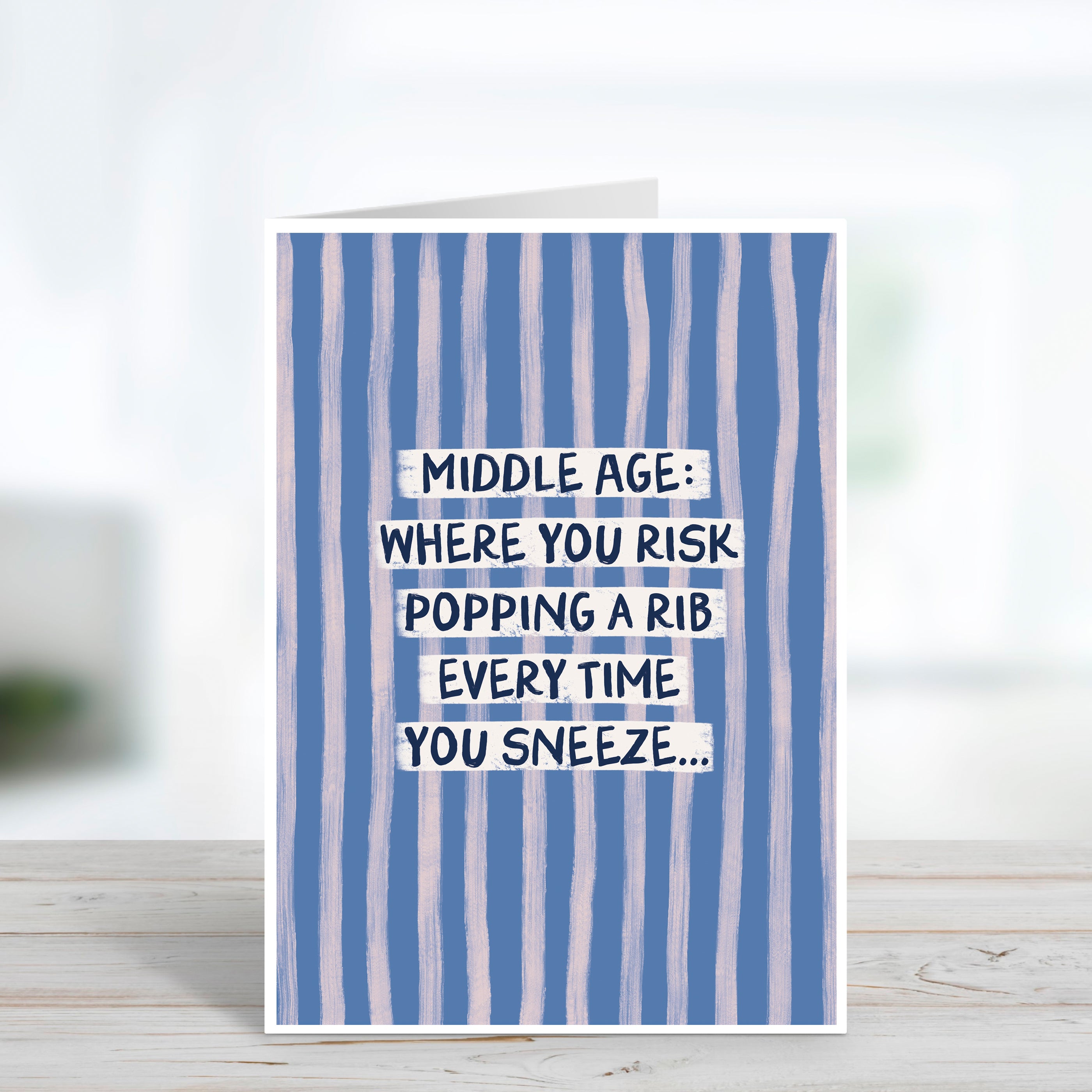 Funny Sneezing Middle Age Birthday Card For Him