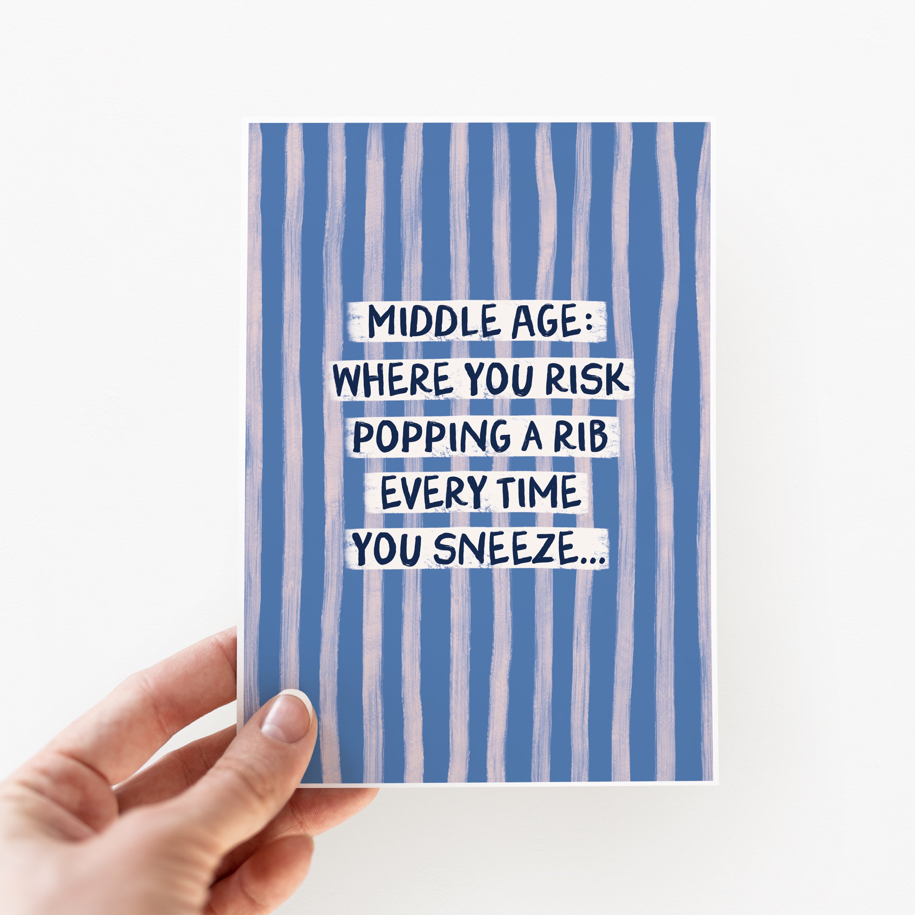 Funny Sneezing Middle Age Birthday Card For Him
