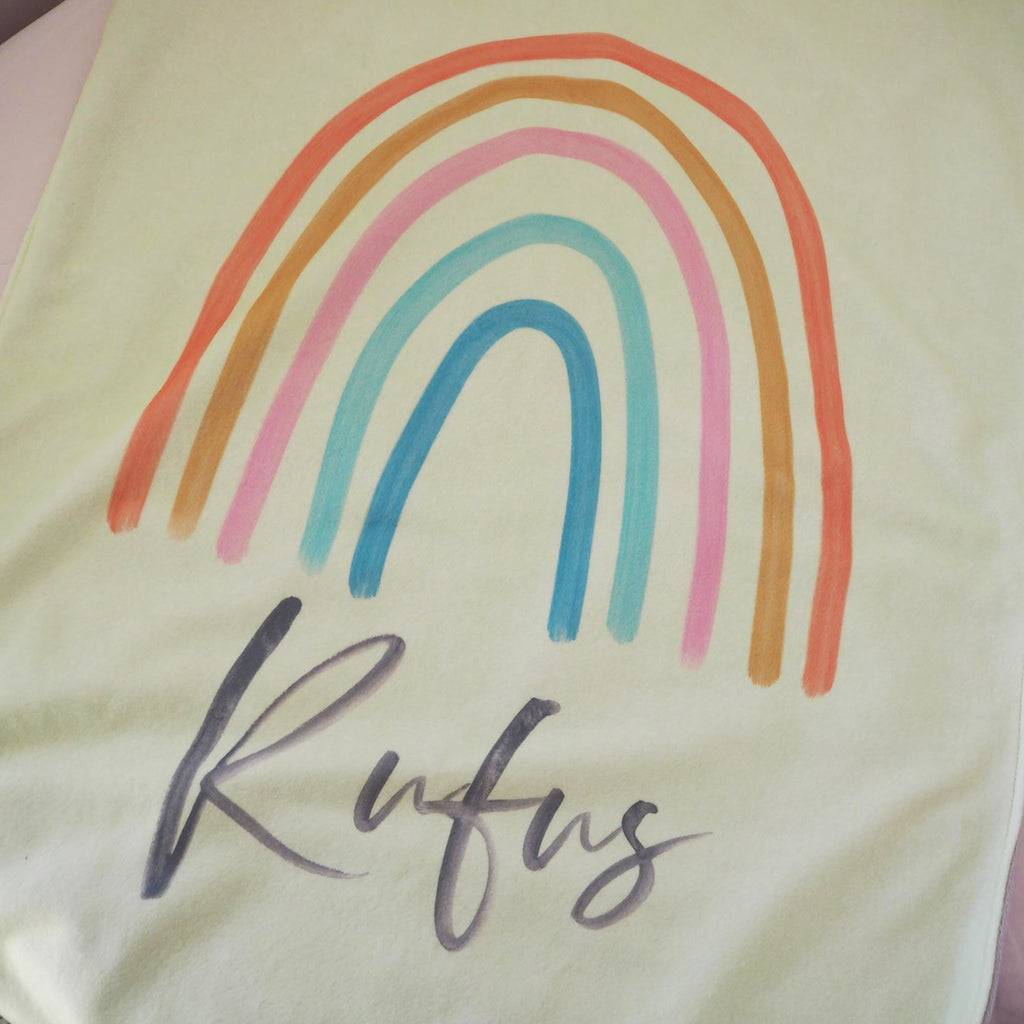 Personalised Rainbow Baby Blanket