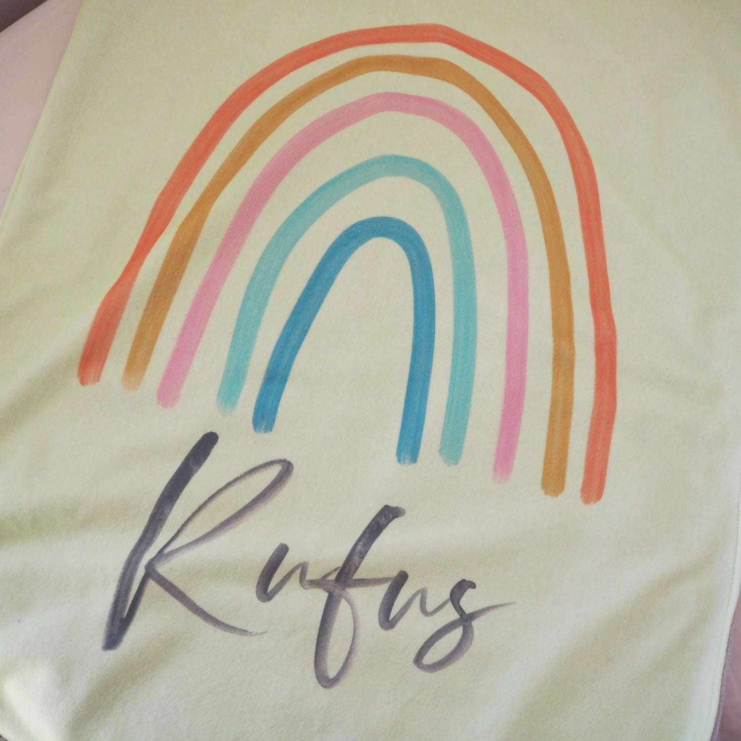 Personalised Rainbow Baby Blanket