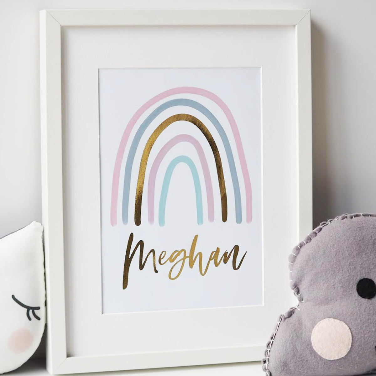 Gold Foil Personalised Rainbow Print - Rainbow Print - Nursery Print - Gold Foil Print