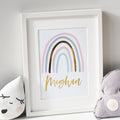 Gold Foil Personalised Rainbow Print - Rainbow Print - Nursery Print - Gold Foil Print