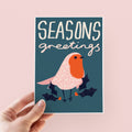 Seasons Greetings Robin Christmas Card